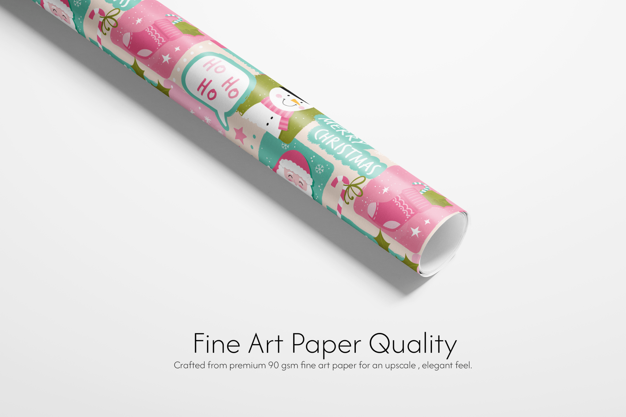Roll of decorative paper with floral design on a white background