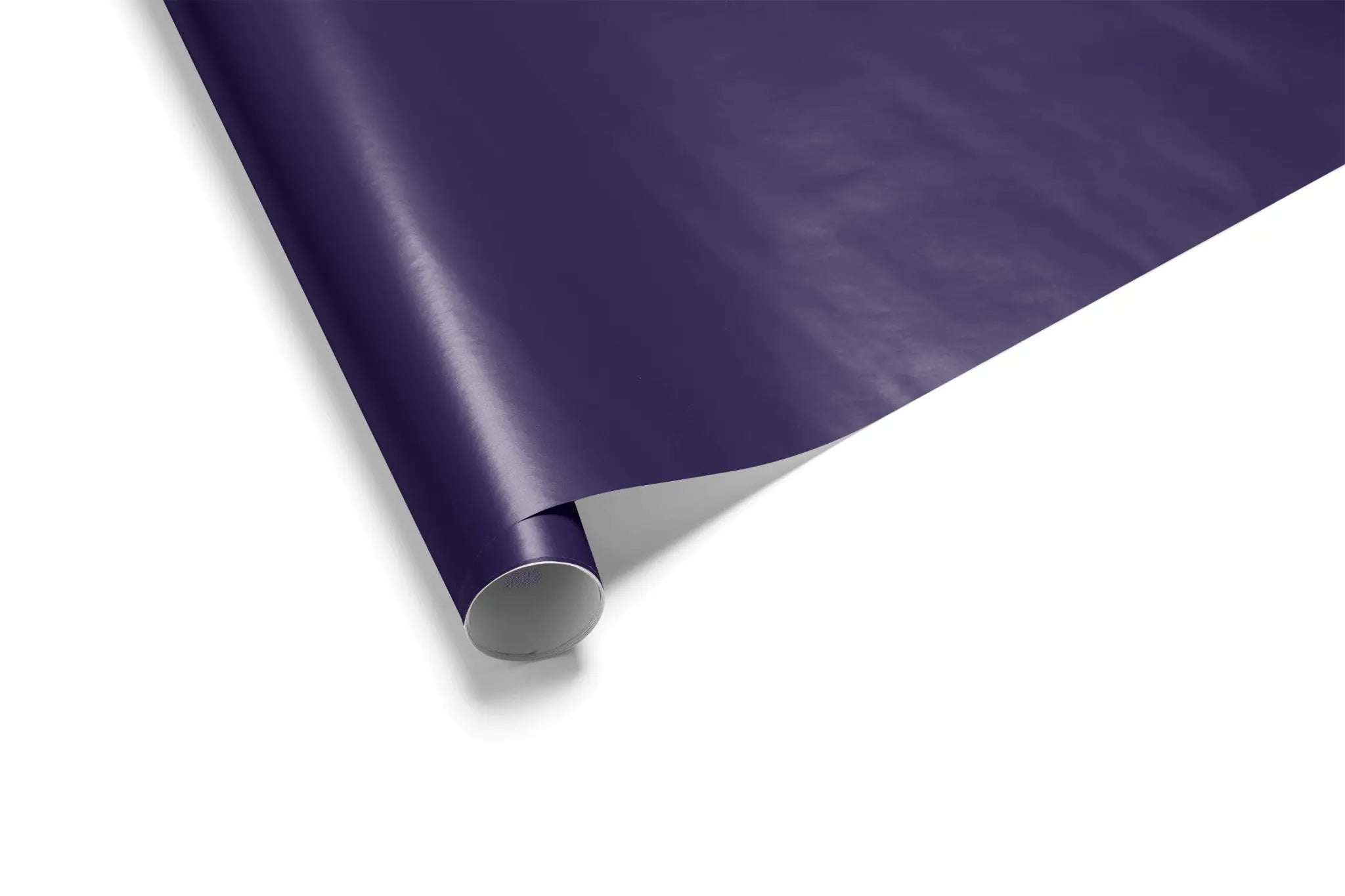 Haus of Wrap Amethyst gift wrap, deep purple wrapping paper, perfect for birthdays, weddings, or holidays, rolled on white surface.