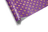 Solid royal purple wrapping paper with a dense, repeating geometric grid of small metallic gold flowers and dots, ideal for luxury gift wrap and formal occasions.