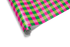 Dense gingham or checkerboard wrapping paper pattern in high-contrast hot pink and electric green, ideal for modern Christmas wrapping paper.
