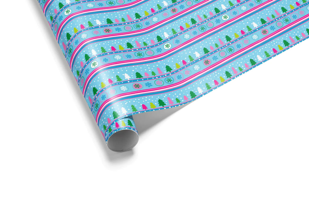 Colorful Christmas Wrapping Paper - Treeline Pop - Haus of Wrap