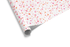 White wrapping paper covered in a dense, scattered pattern of tiny pink, blush, and coral hearts, ideal for Valentine&