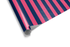 Vertical striped wrapping paper featuring uniform, alternating stripes of deep navy blue and vibrant hot pink, ideal for fun wrapping paper and modern gifts.