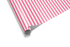 Pink and white striped wrapping paper for birthdays, baby showers, and gender reveals.
