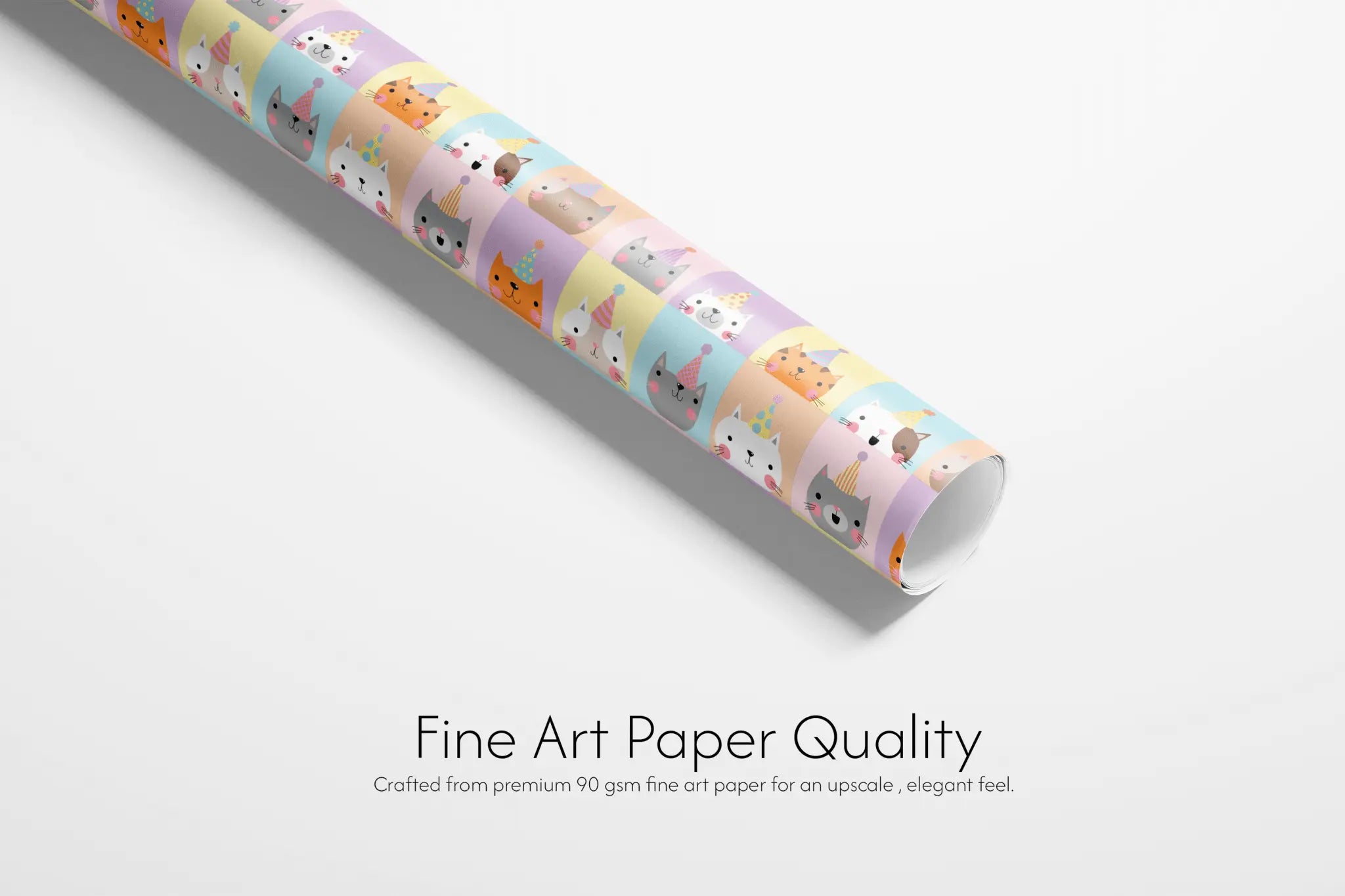 Cat Birthday Wrapping Paper - Purr-fetti - Haus of Wrap