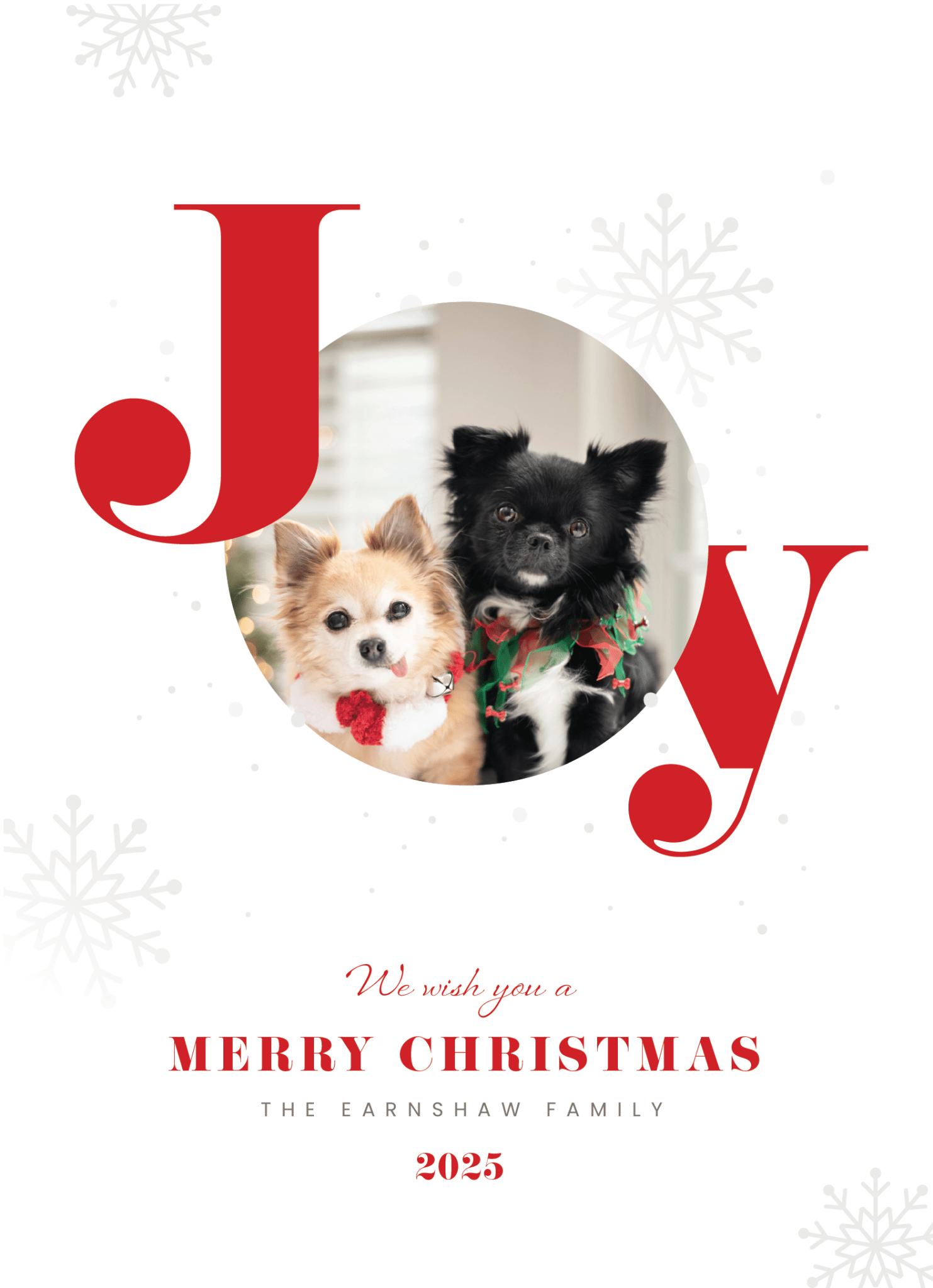 "Joy" Christmas Photo Postcard - Haus of Wrap