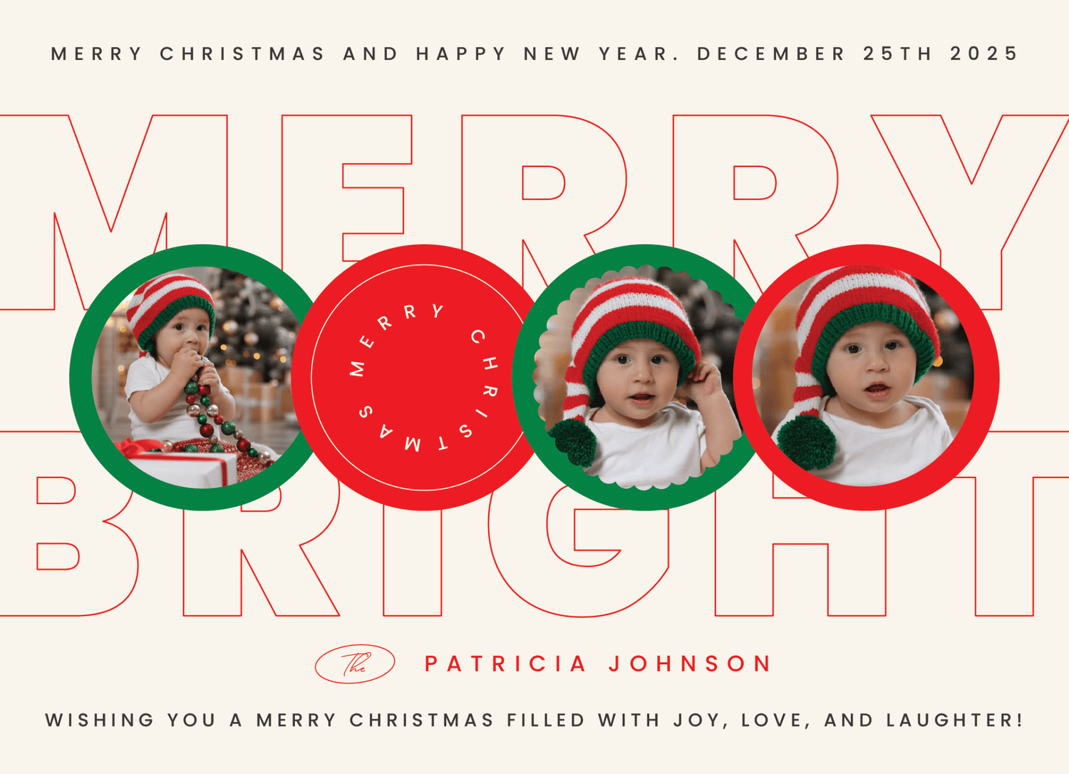 "Merry & Bright" Photo Postcard - Haus of Wrap