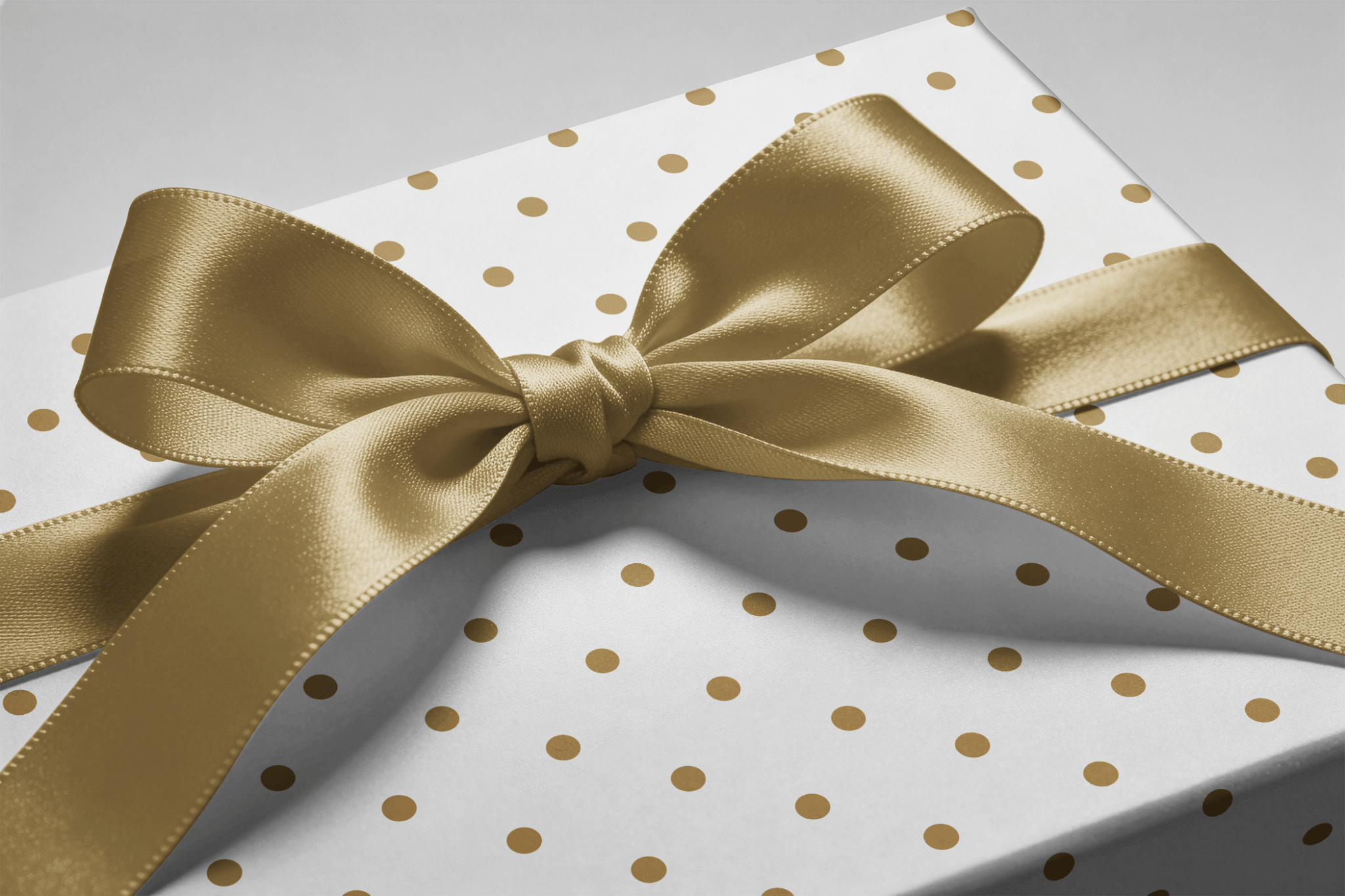 Gold and White Wrapping Paper - Spotted - Haus of Wrap