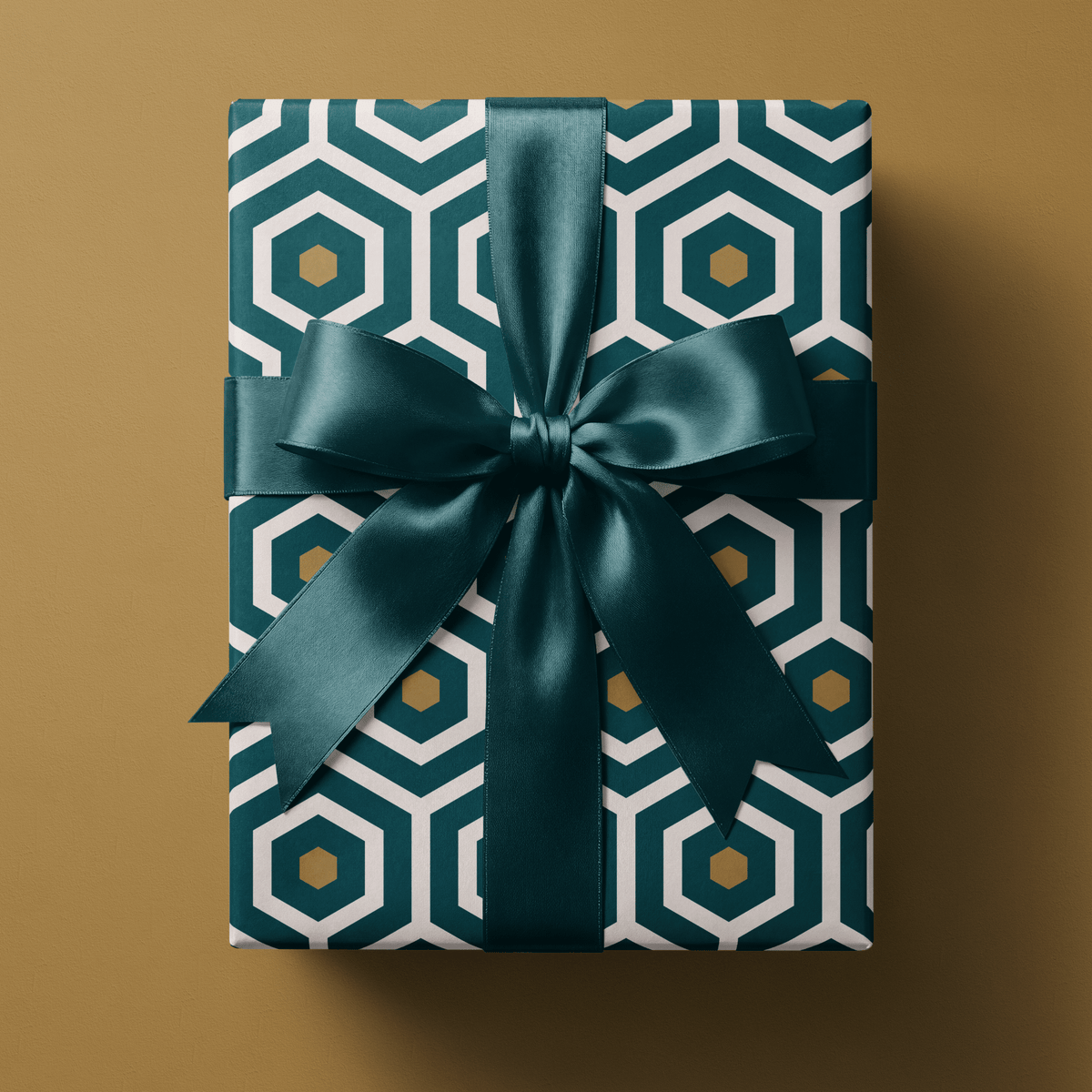 Geometric Wrapping Paper - Op Teal - Haus of Wrap