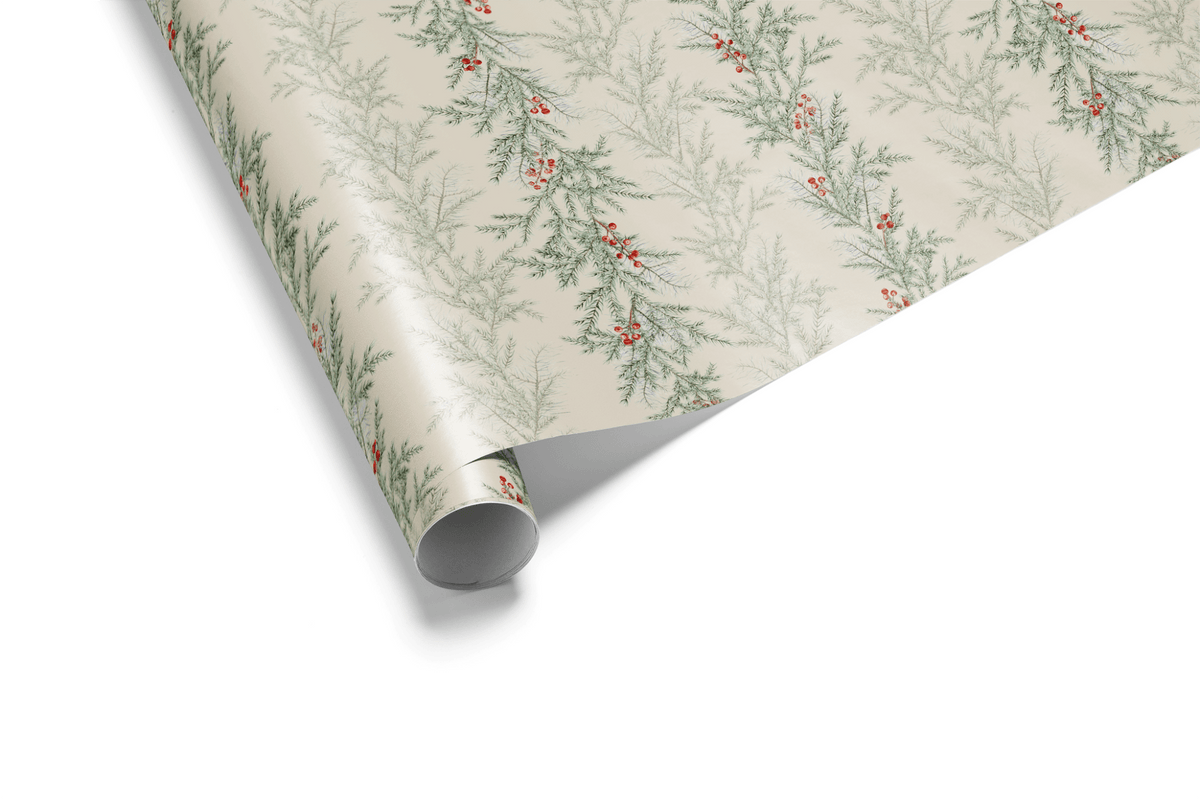 Botanical Christmas Wrapping Paper - Cedar & Berry - Haus of Wrap