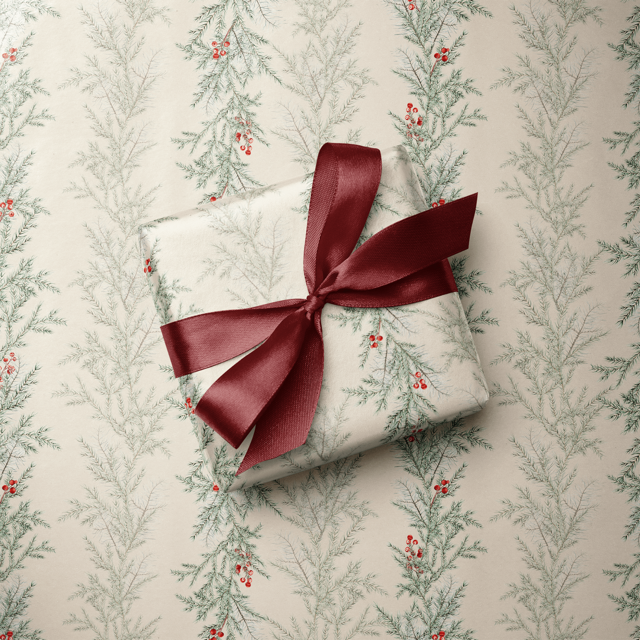 Botanical Christmas Wrapping Paper - Cedar & Berry - Haus of Wrap