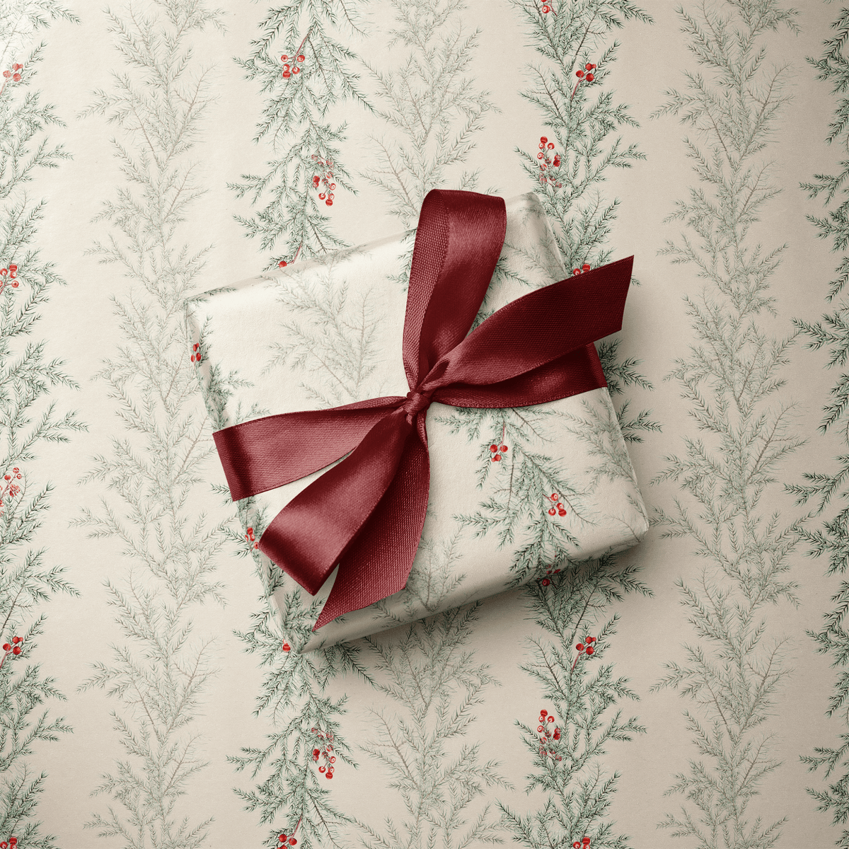 Botanical Christmas Wrapping Paper - Cedar & Berry - Haus of Wrap