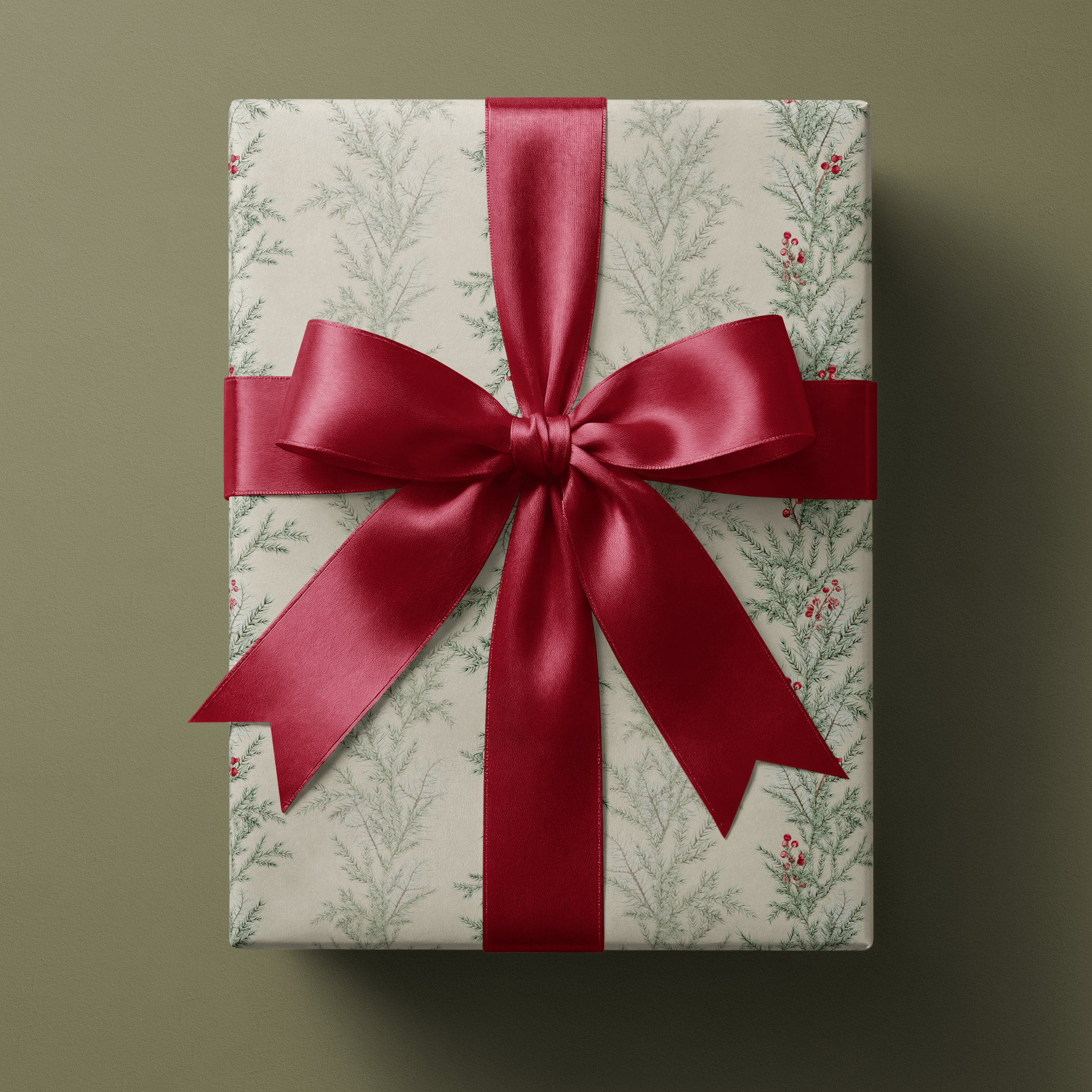 Botanical Christmas Wrapping Paper - Cedar & Berry - Haus of Wrap