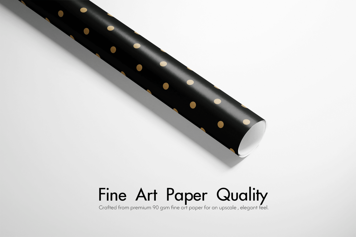 Black and Gold Wrapping Paper - After Dark - Haus of Wrap