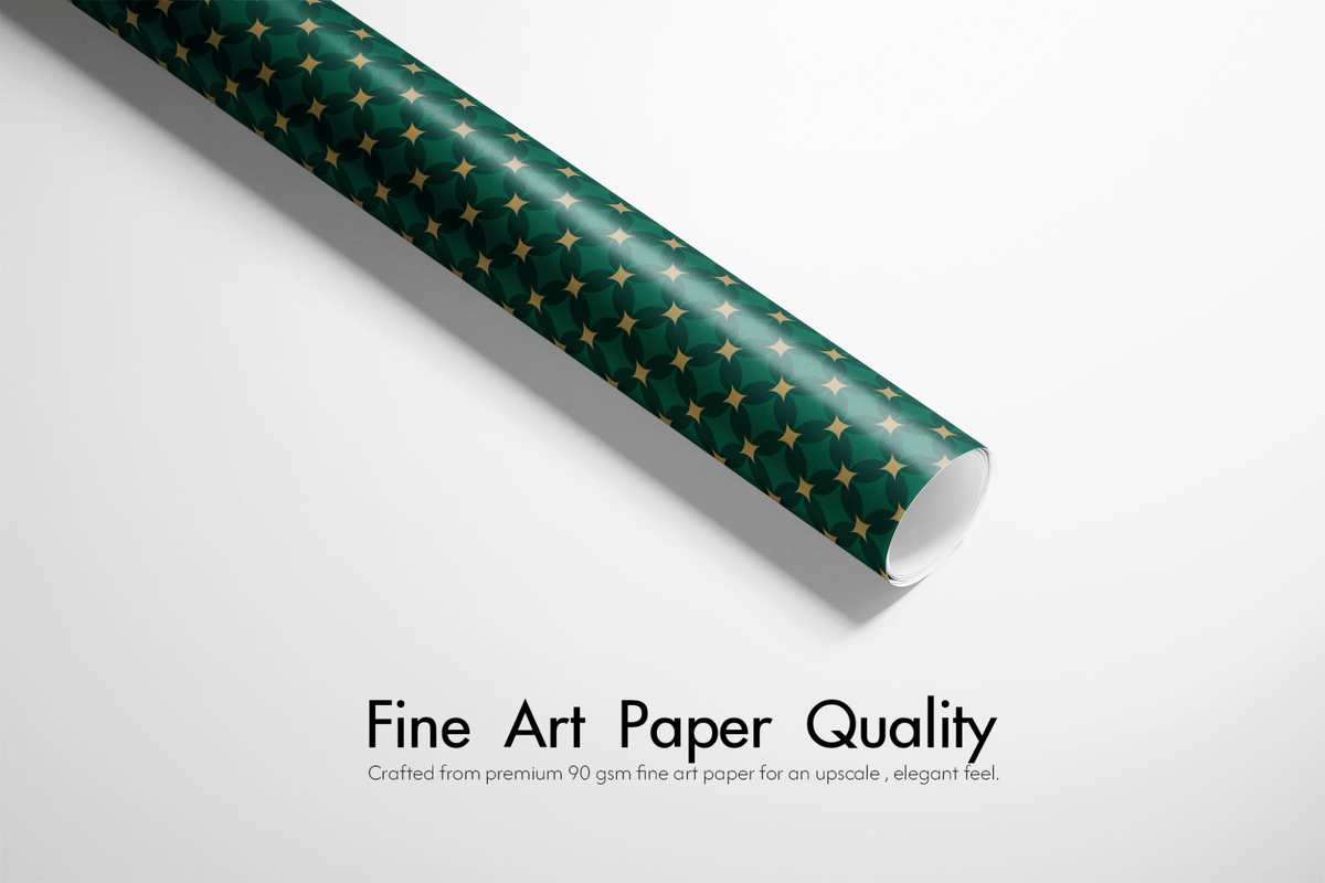 Green and Gold Christmas Wrapping Paper - Emerald Court - Haus of Wrap