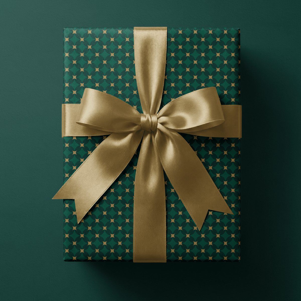 Green and Gold Christmas Wrapping Paper - Emerald Court - Haus of Wrap