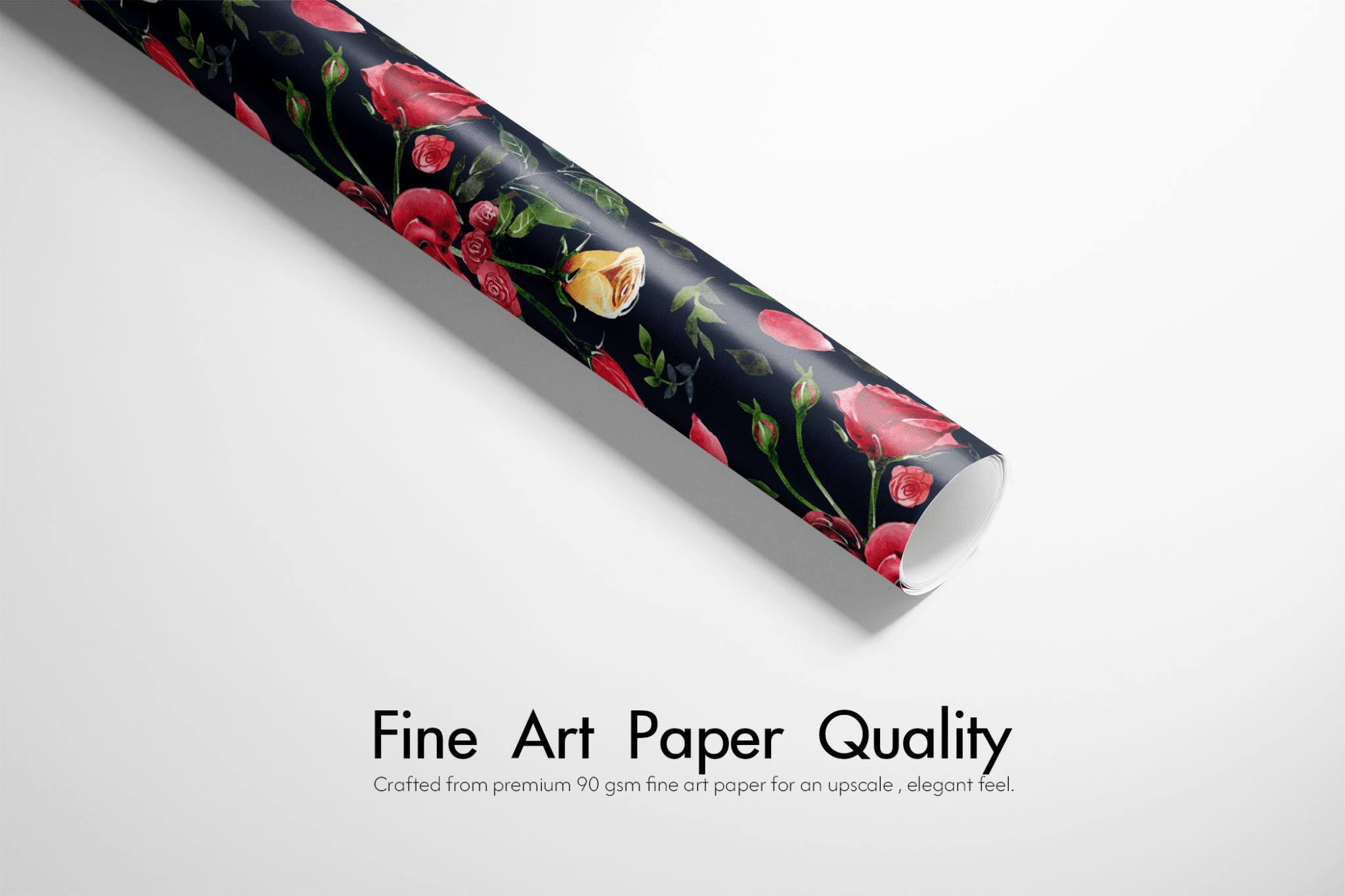 Floral Gift Wrapping Paper - Rosso Notte - Haus of Wrap