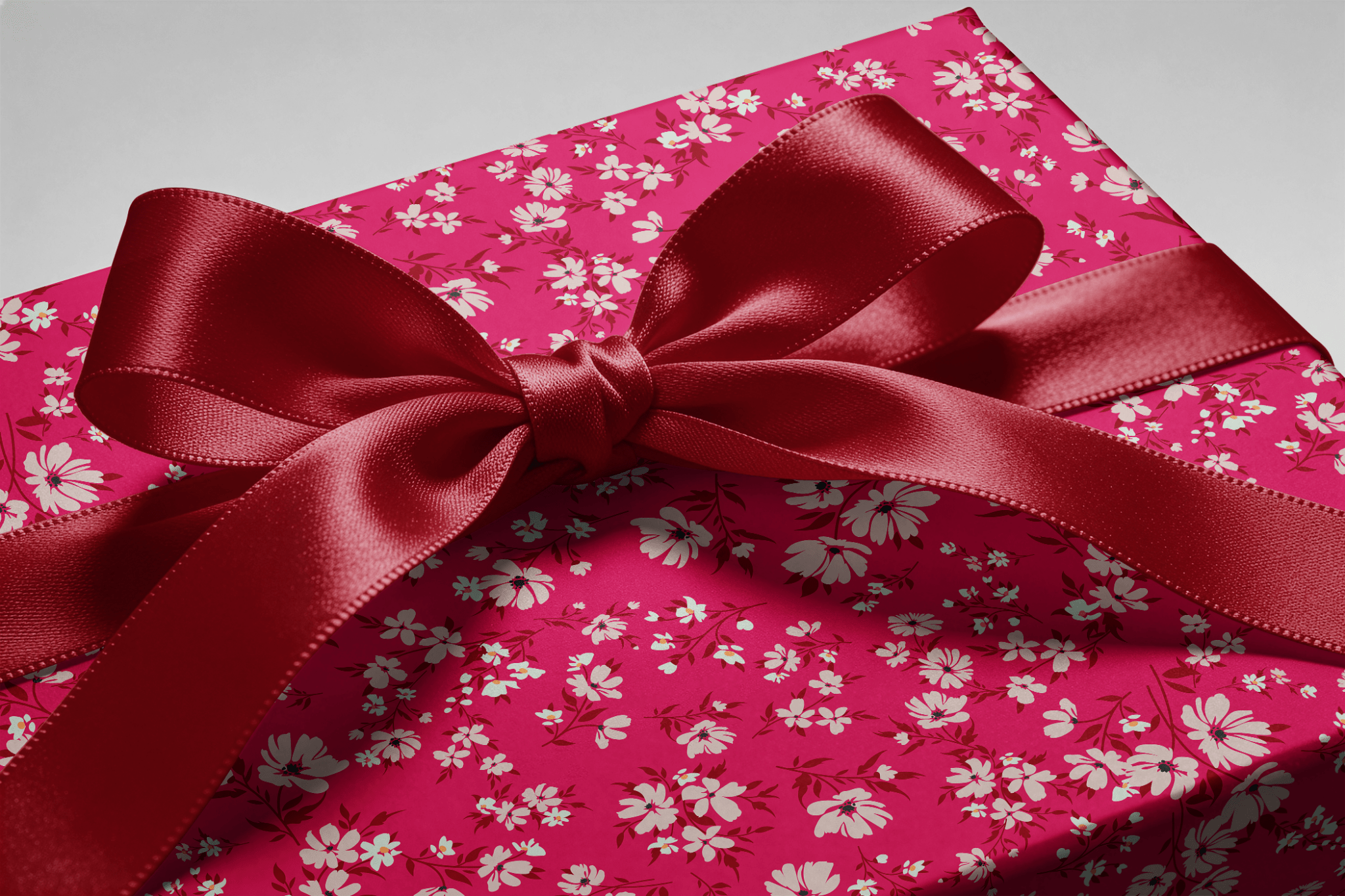 Pink Floral Wrapping Paper - Magenta Bloom - Haus of Wrap