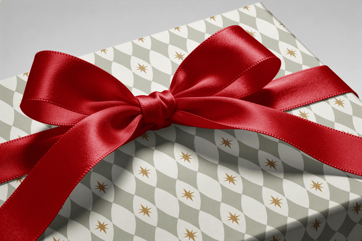 Neutral Christmas Wrapping Paper - Quiet Star - Haus of Wrap