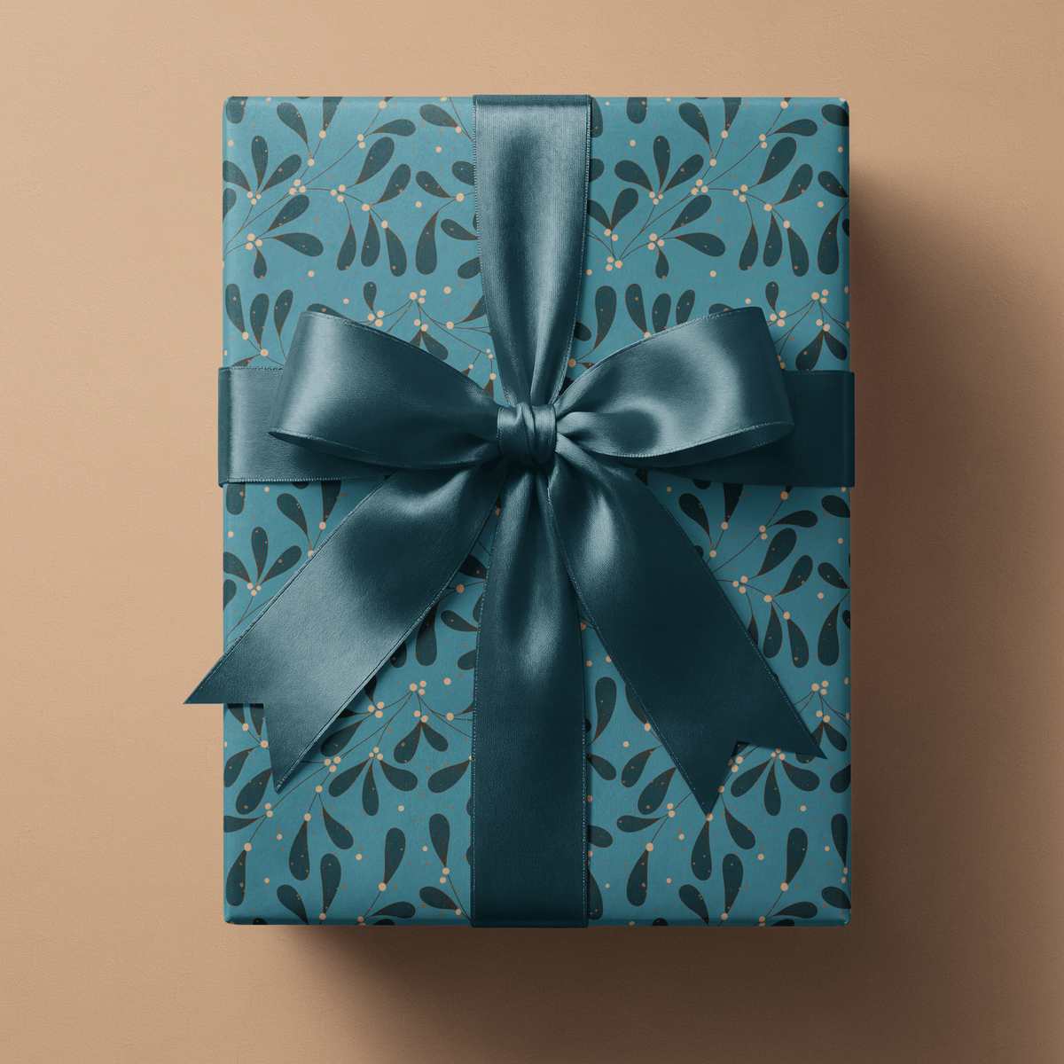 Teal Christmas Wrapping Paper - Under the Bough - Haus of Wrap