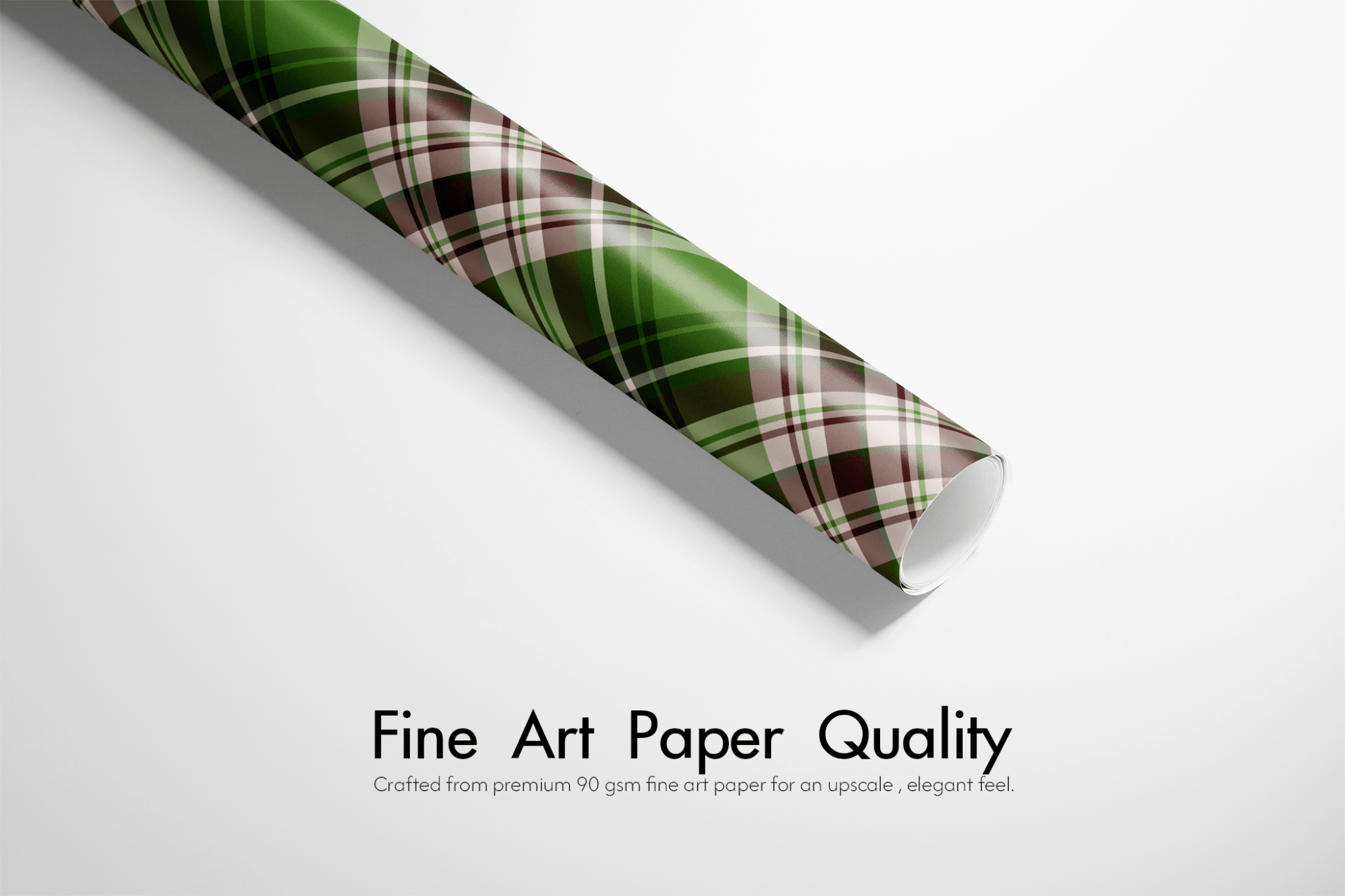 Green Plaid Christmas Wrapping Paper - The Green Estate - Haus of Wrap