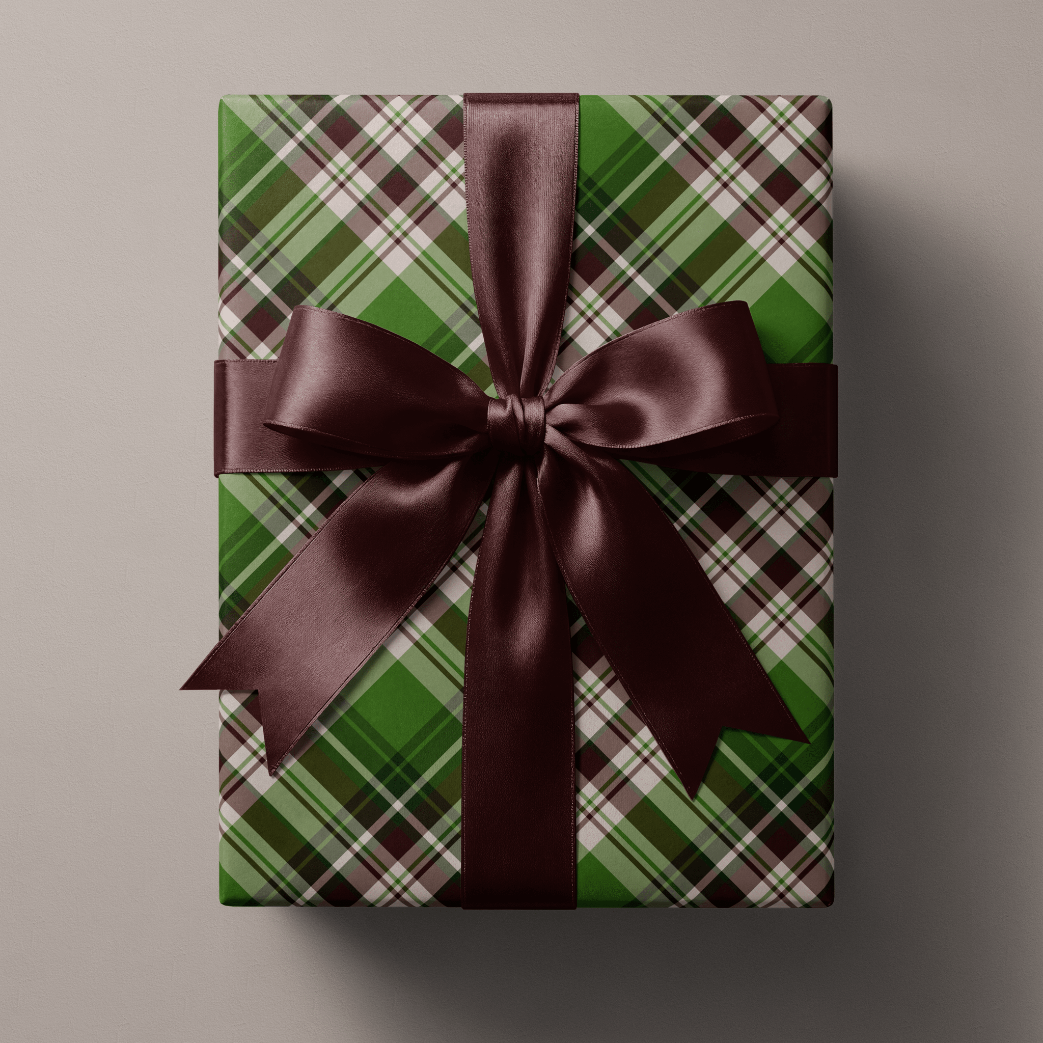Green Plaid Christmas Wrapping Paper - The Green Estate - Haus of Wrap