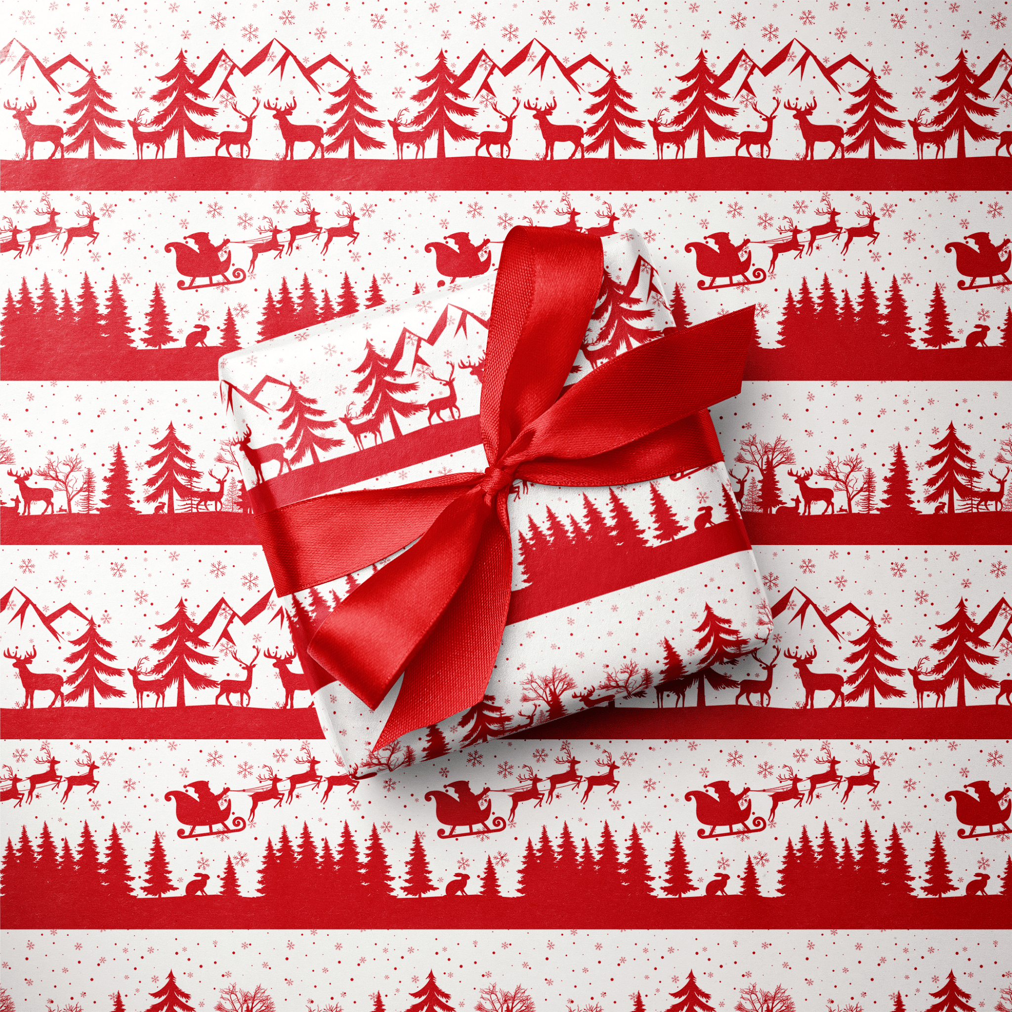 Reindeer Christmas Wrapping Paper - Christmas Eve Run - Haus of Wrap