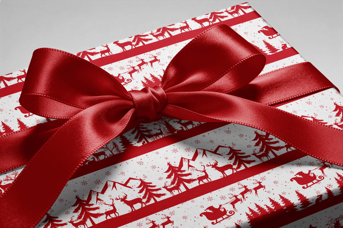 Reindeer Christmas Wrapping Paper - Christmas Eve Run - Haus of Wrap