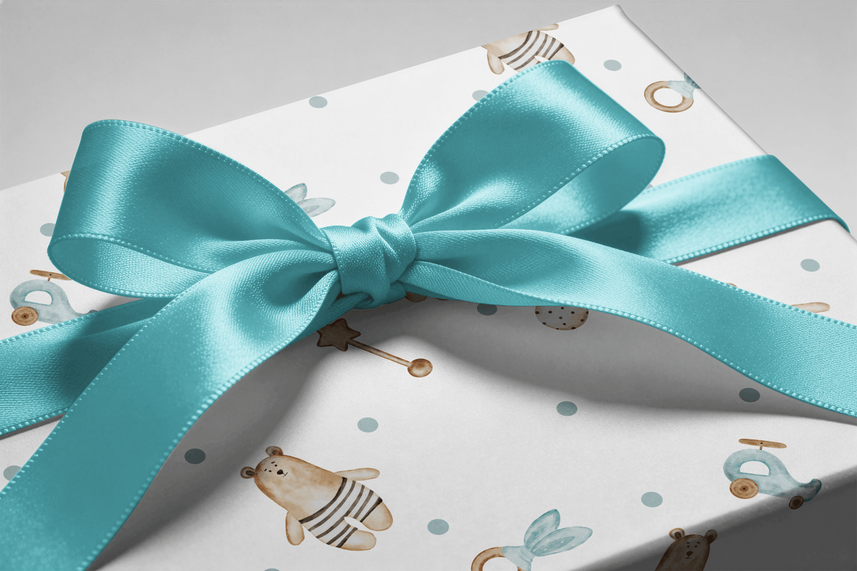 Baby Shower Wrapping Paper - Teddy & Co - Haus of Wrap