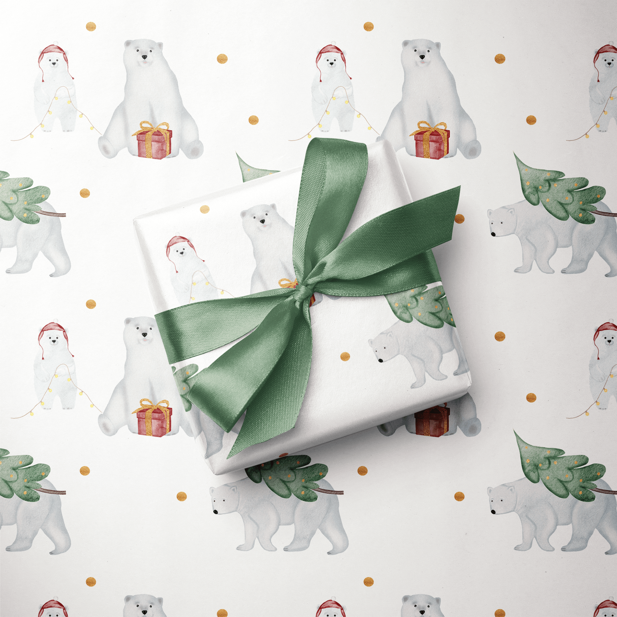 Polar Bear Christmas Wrapping Paper - Beary Christmas - Haus of Wrap