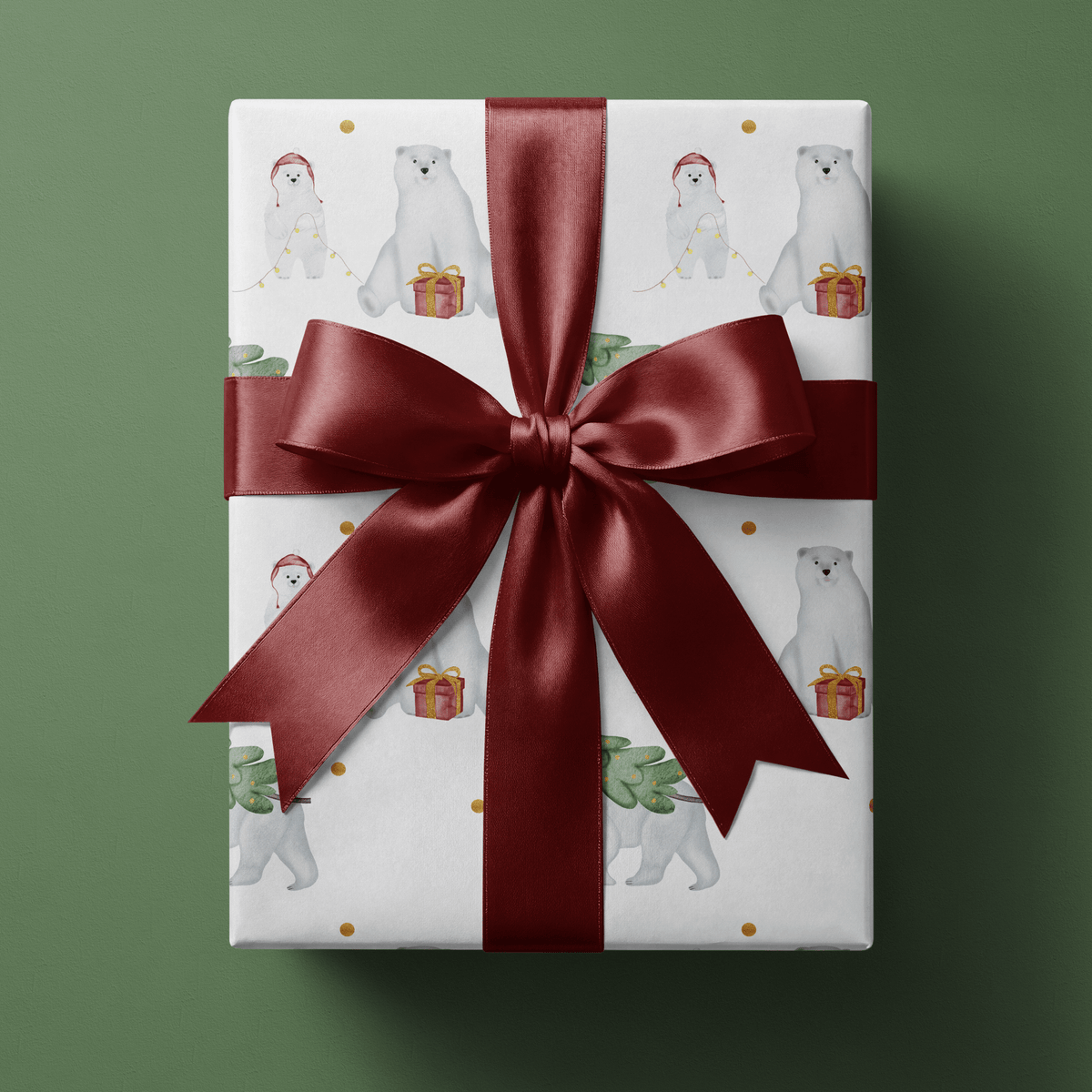 Polar Bear Christmas Wrapping Paper - Beary Christmas - Haus of Wrap