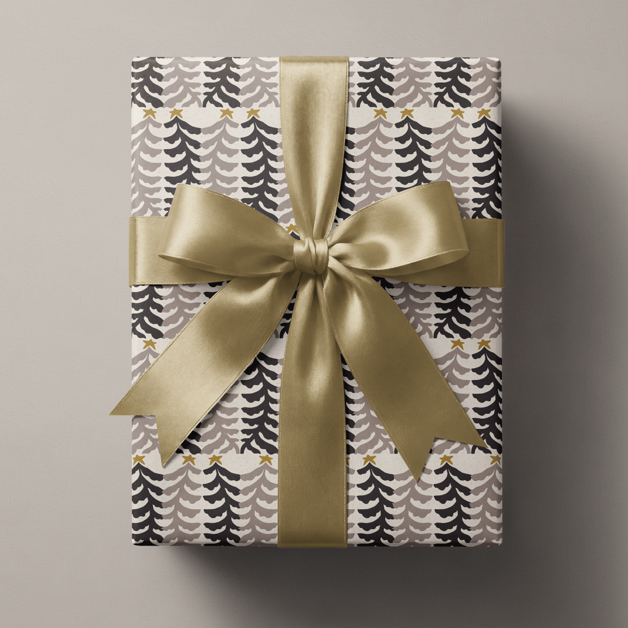 Neutral Christmas Wrapping Paper - Woodcut Winter - Haus of Wrap