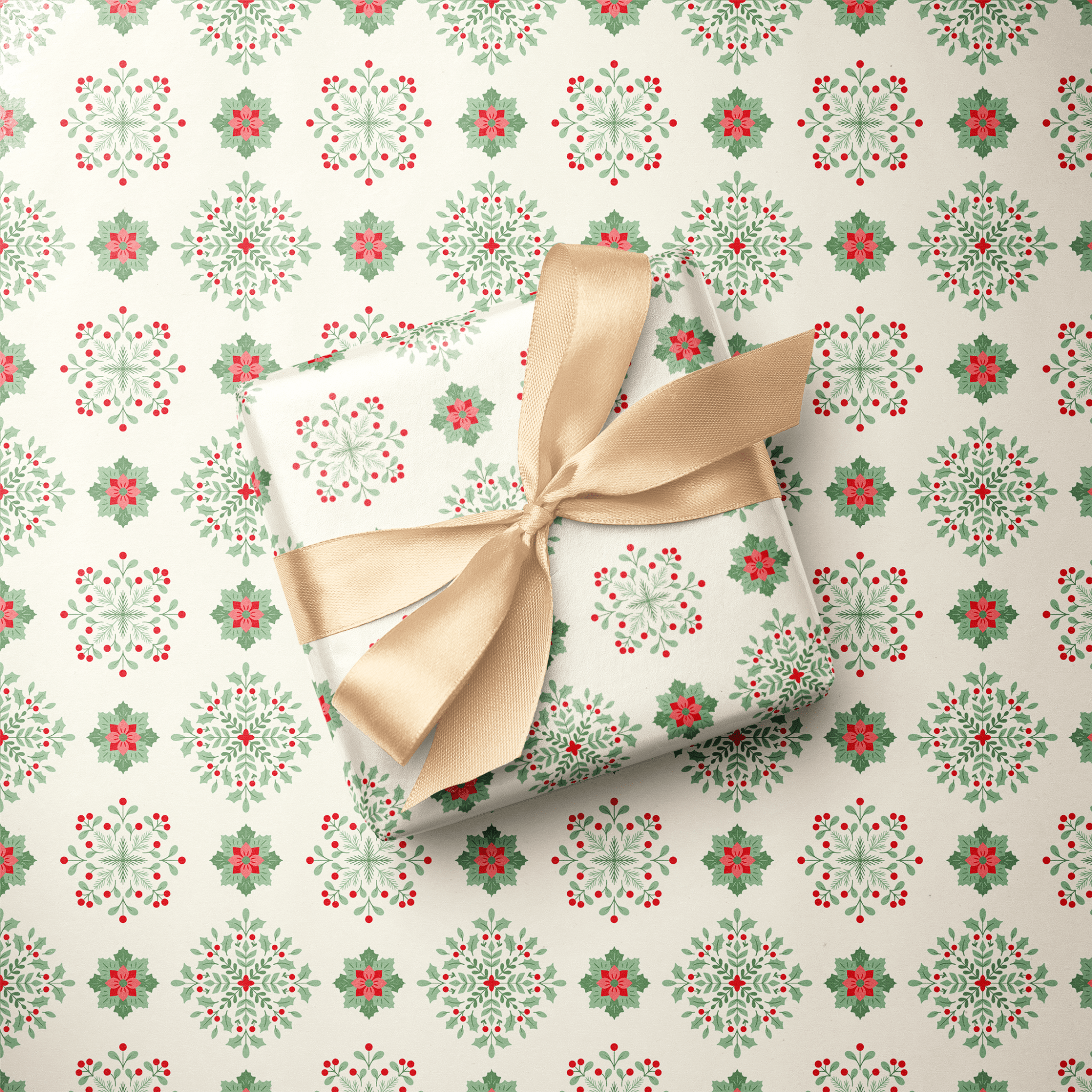 Snowflake Christmas Wrapping Paper - Snow Sprig - Haus of Wrap