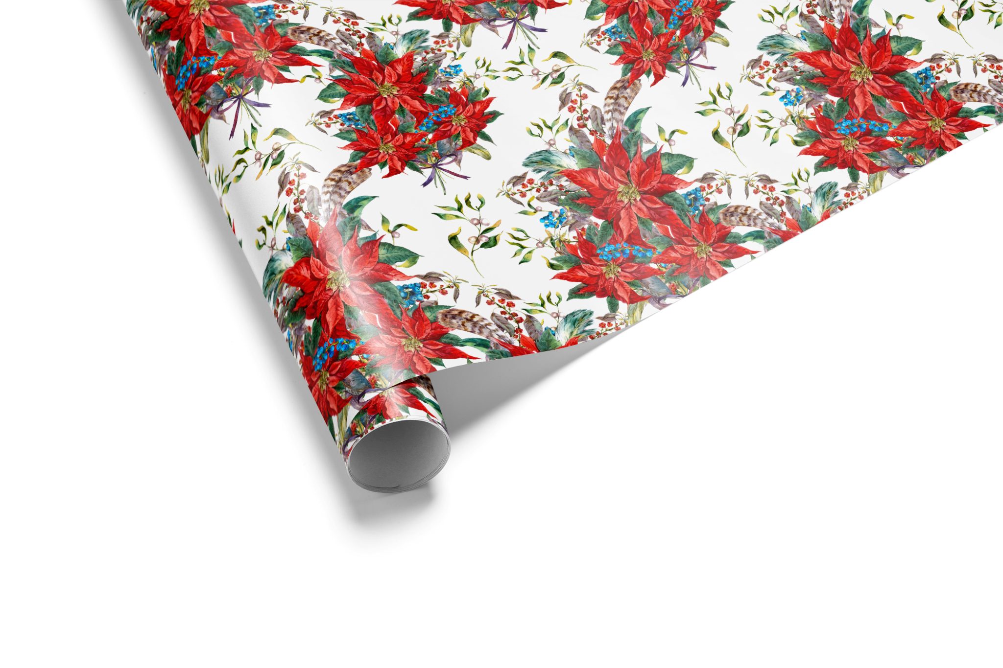 Poinsettia Wrapping Paper - Crimson & Quill - Haus of Wrap