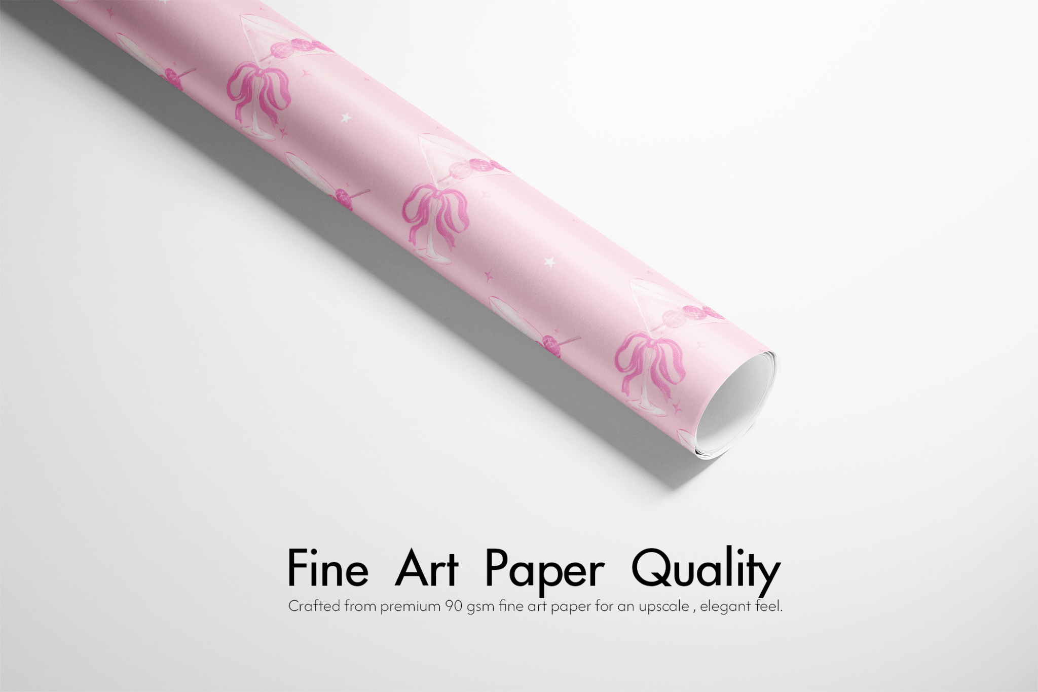 Cocktail Wrapping Paper - Bows & Bubbles - Haus of Wrap