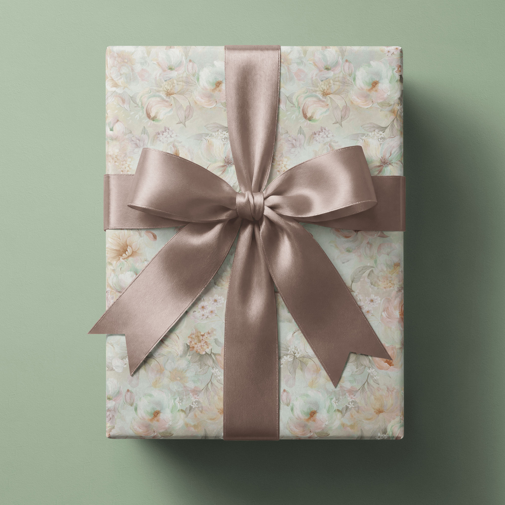 Luxury Floral Wrapping Paper - Peach & Pearl - Haus of Wrap