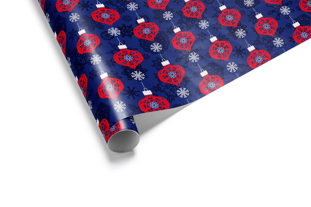 Navy Blue Christmas Wrapping Paper - Holiday on Fifth - Haus of Wrap