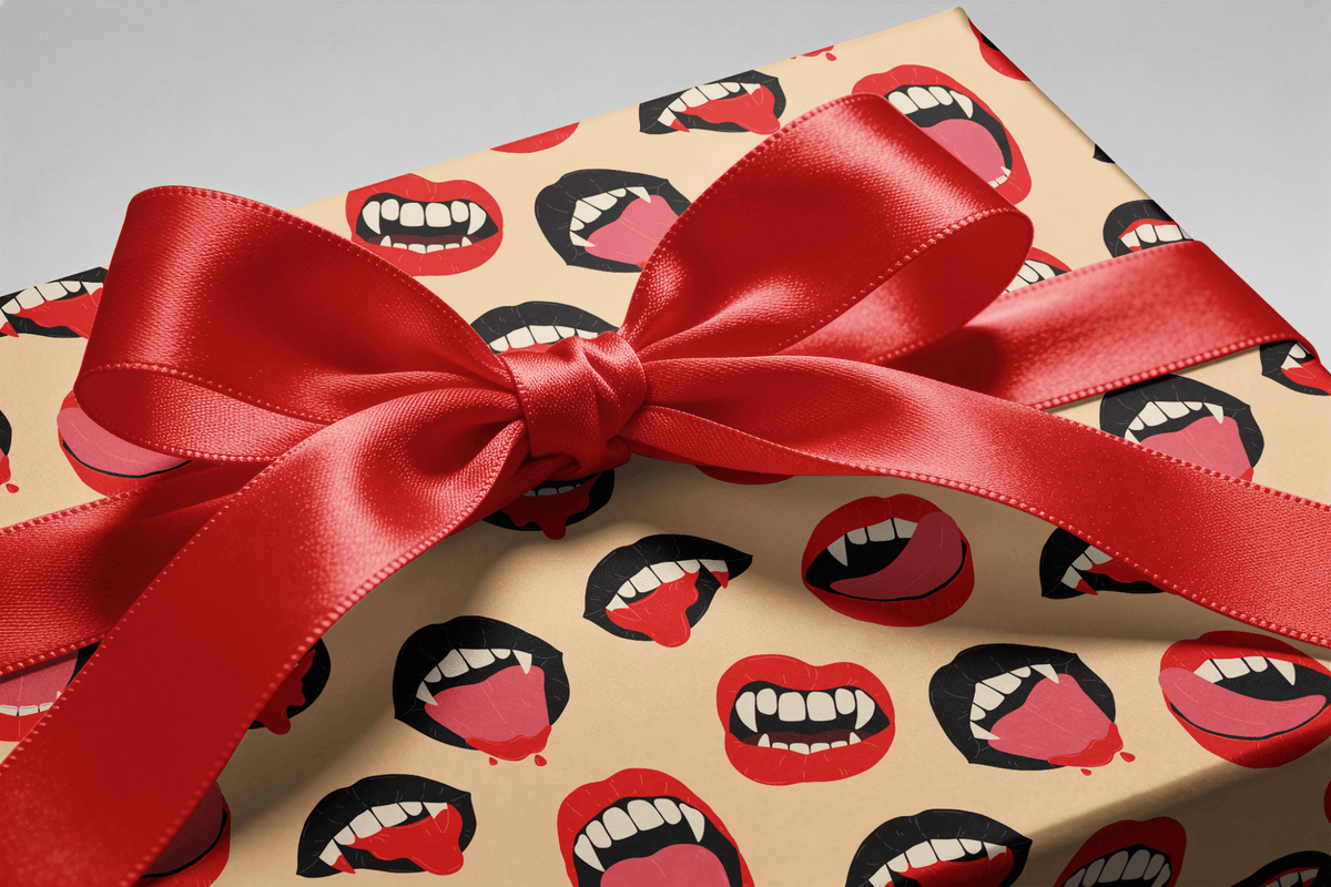 Goth Wrapping Paper - Bite Me - Haus of Wrap