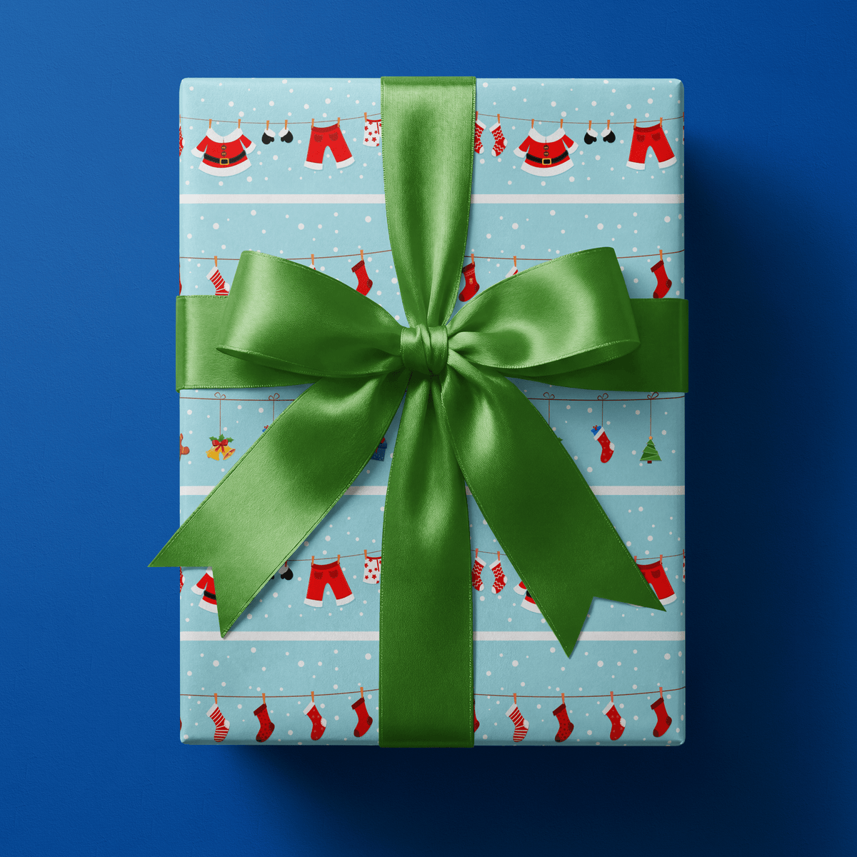 Kids Christmas wrapping paper with Santa&