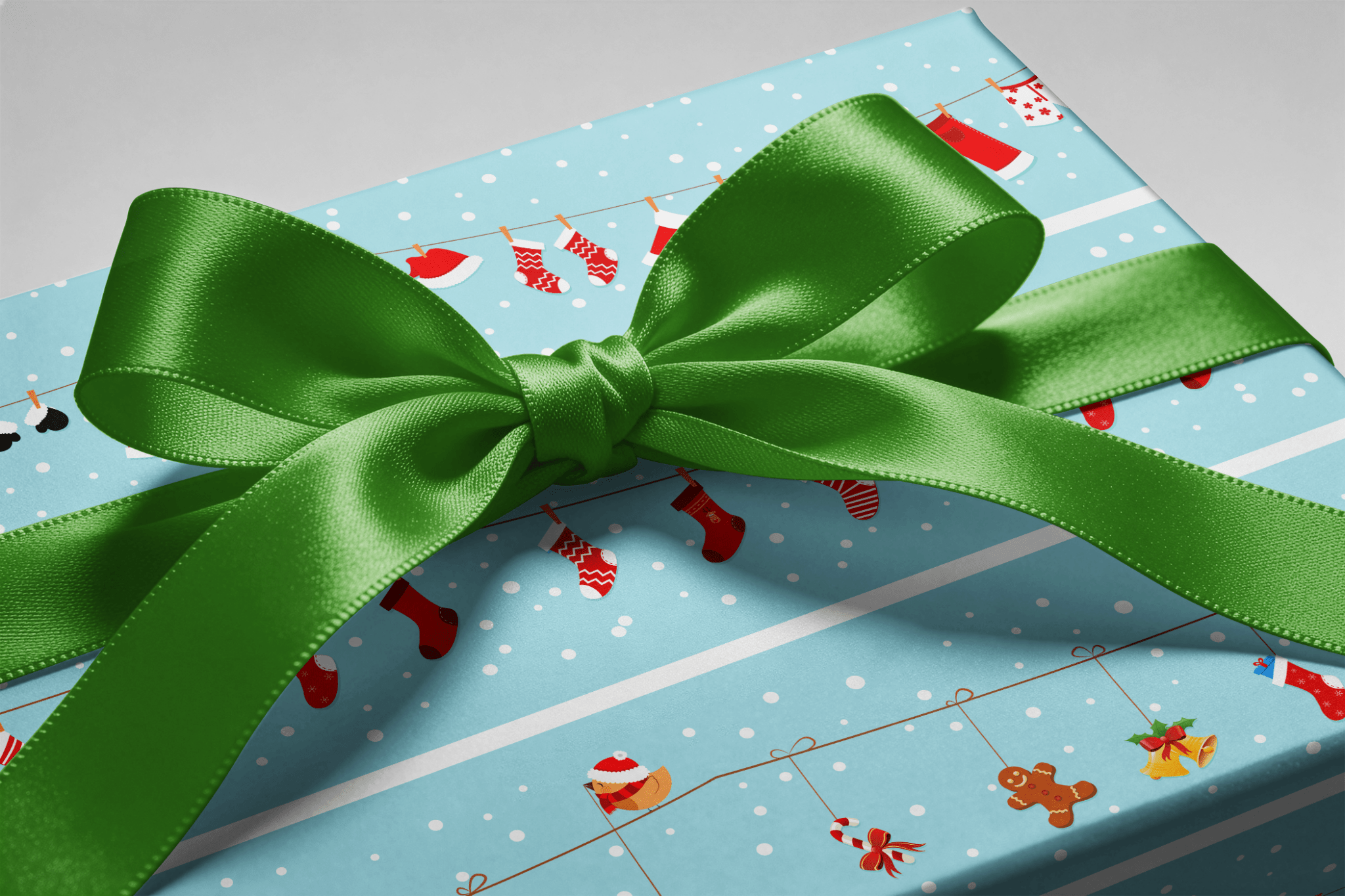 Kids Christmas Wrapping Paper - Wash Day at the Pole - Haus of Wrap