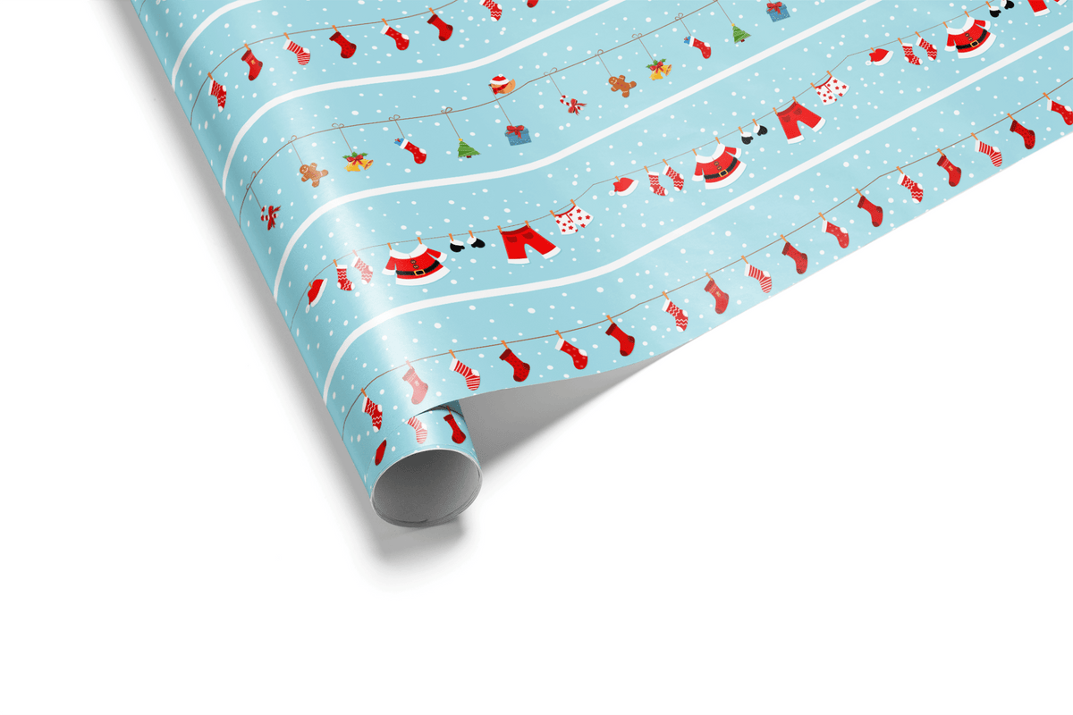 Kids Christmas Wrapping Paper - Wash Day at the Pole - Haus of Wrap