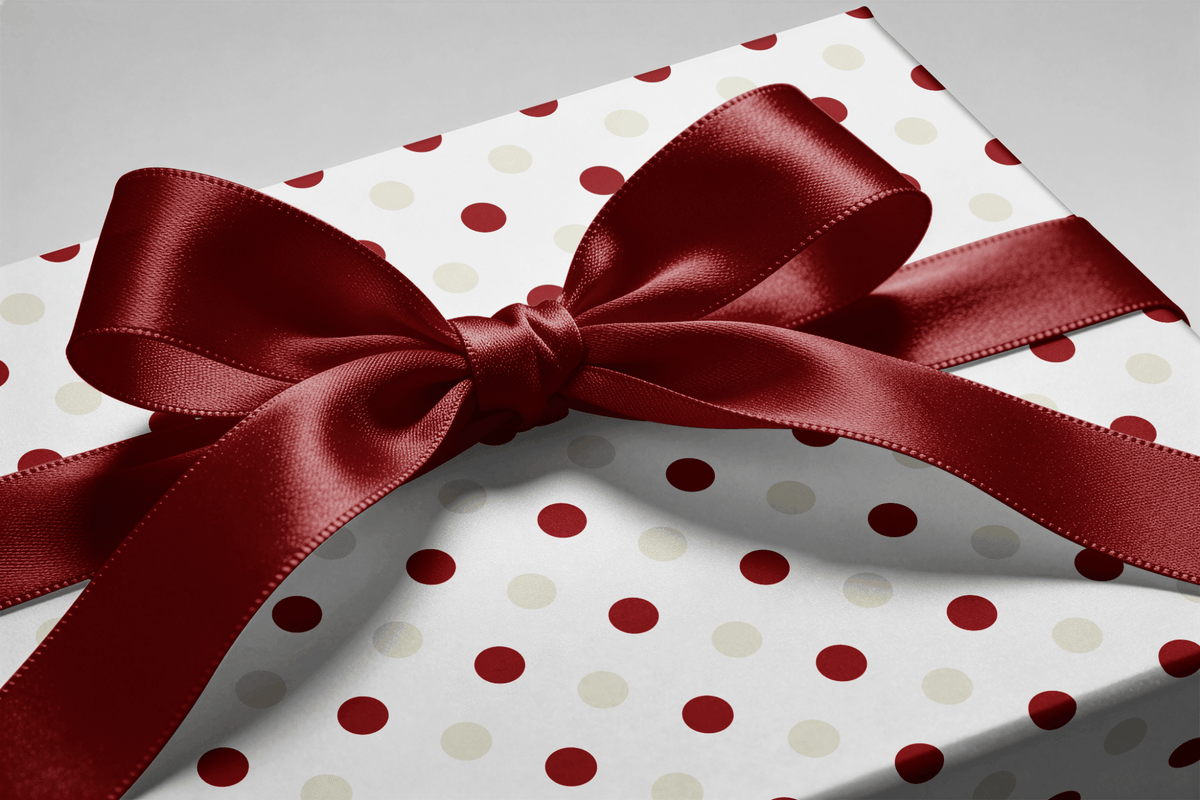 Polka Dot Christmas Wrapping Paper - Dot the Halls - Haus of Wrap