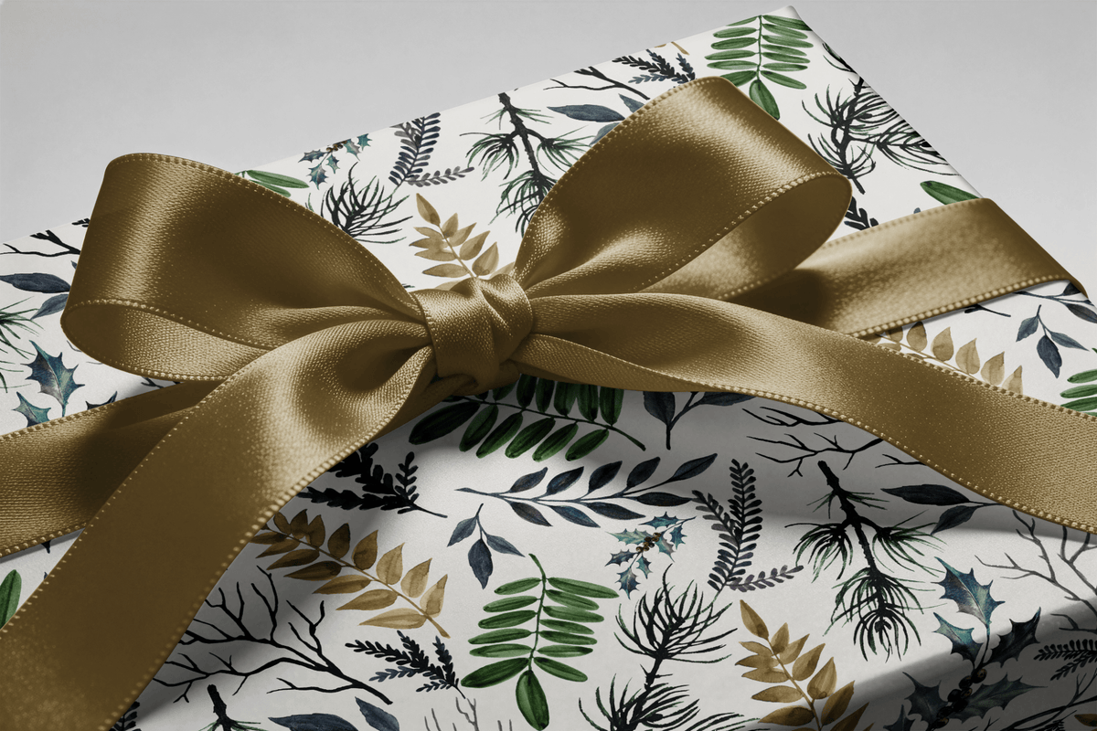 Botanical Christmas Wrapping Paper - The Forager - Haus of Wrap