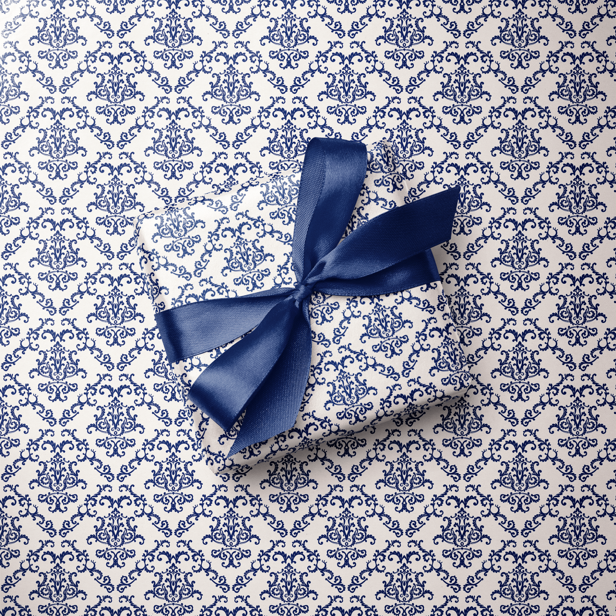Elegant Wedding Wrapping Paper - Porcelain Blue - Haus of Wrap