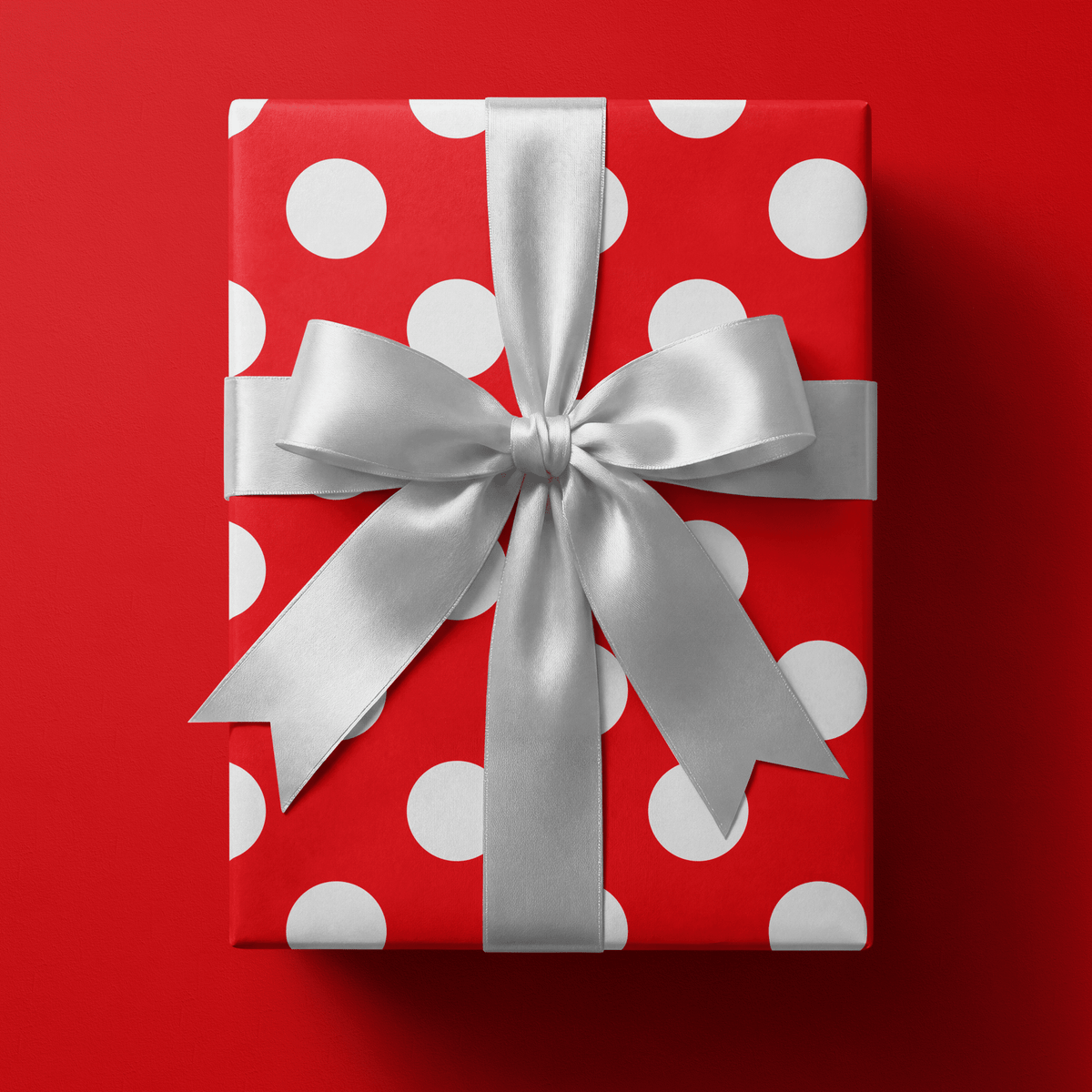 Red Polka Dot Wrapping Paper - Polka Claus - Haus of Wrap