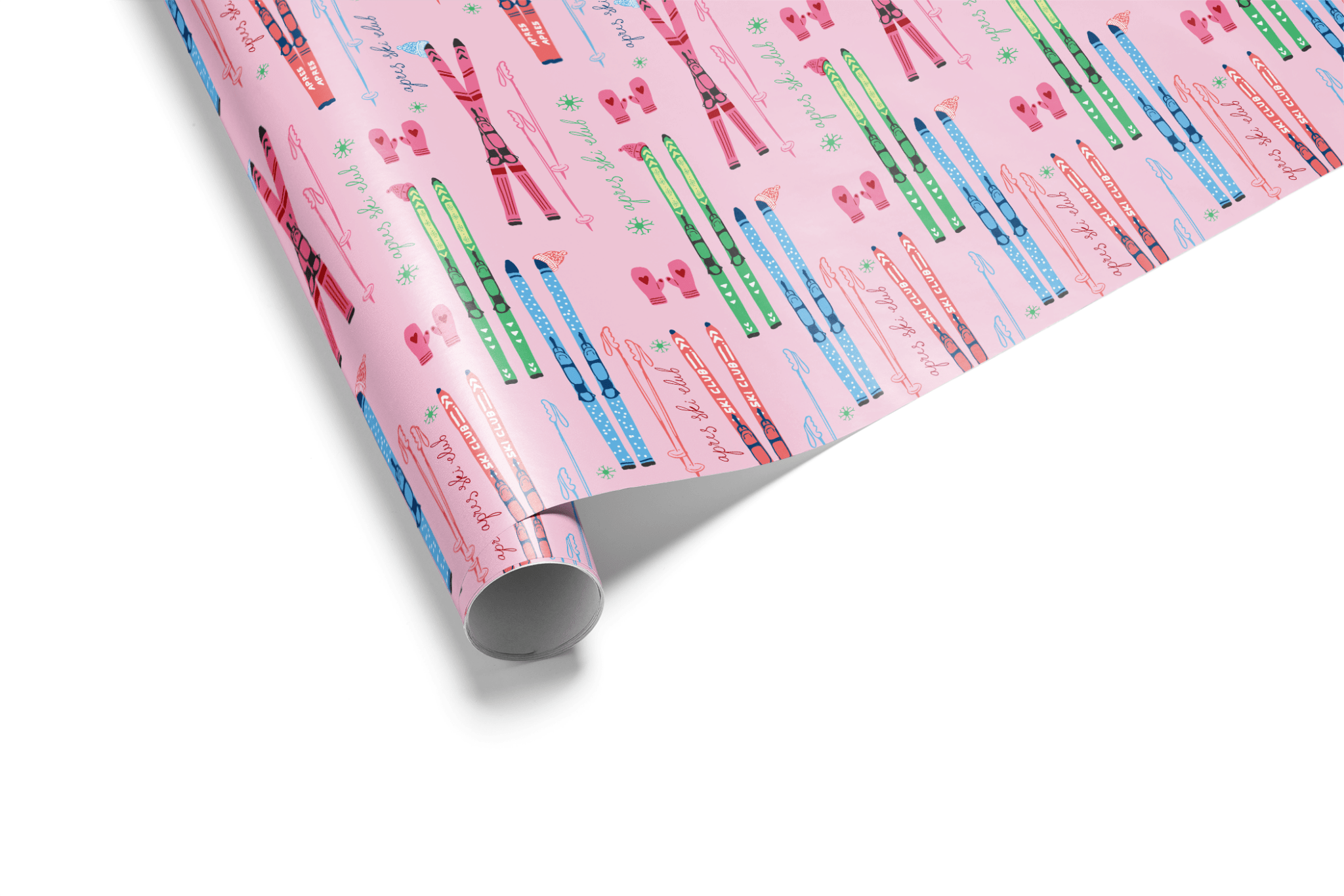 Skier Wrapping Paper - Snow Bunny Club - Haus of Wrap