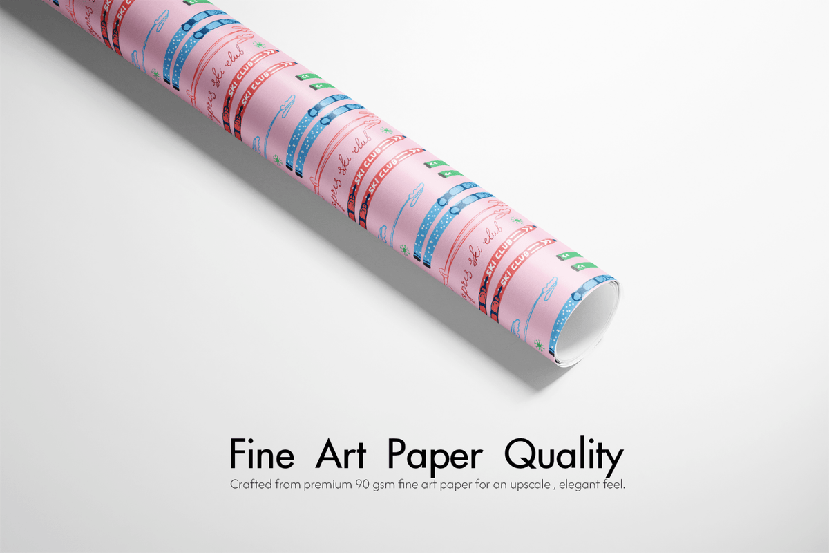 Skier Wrapping Paper - Snow Bunny Club - Haus of Wrap