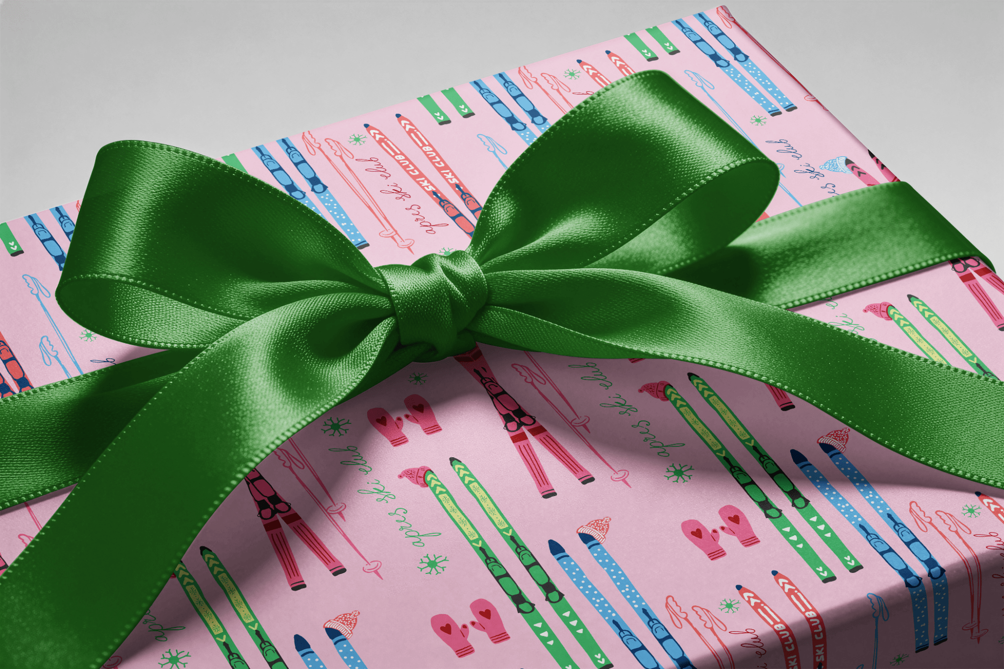 Skier Wrapping Paper - Snow Bunny Club - Haus of Wrap