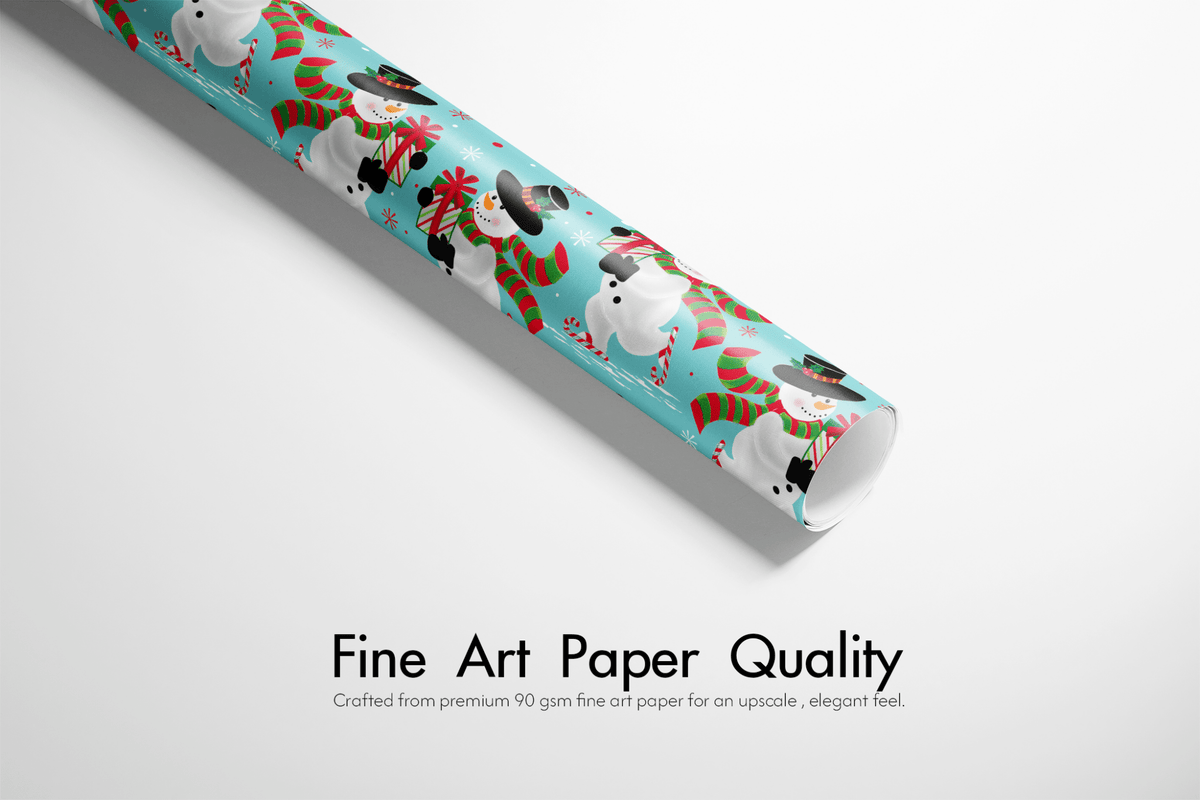 Christmas Snowman Wrapping Paper - Frosty&