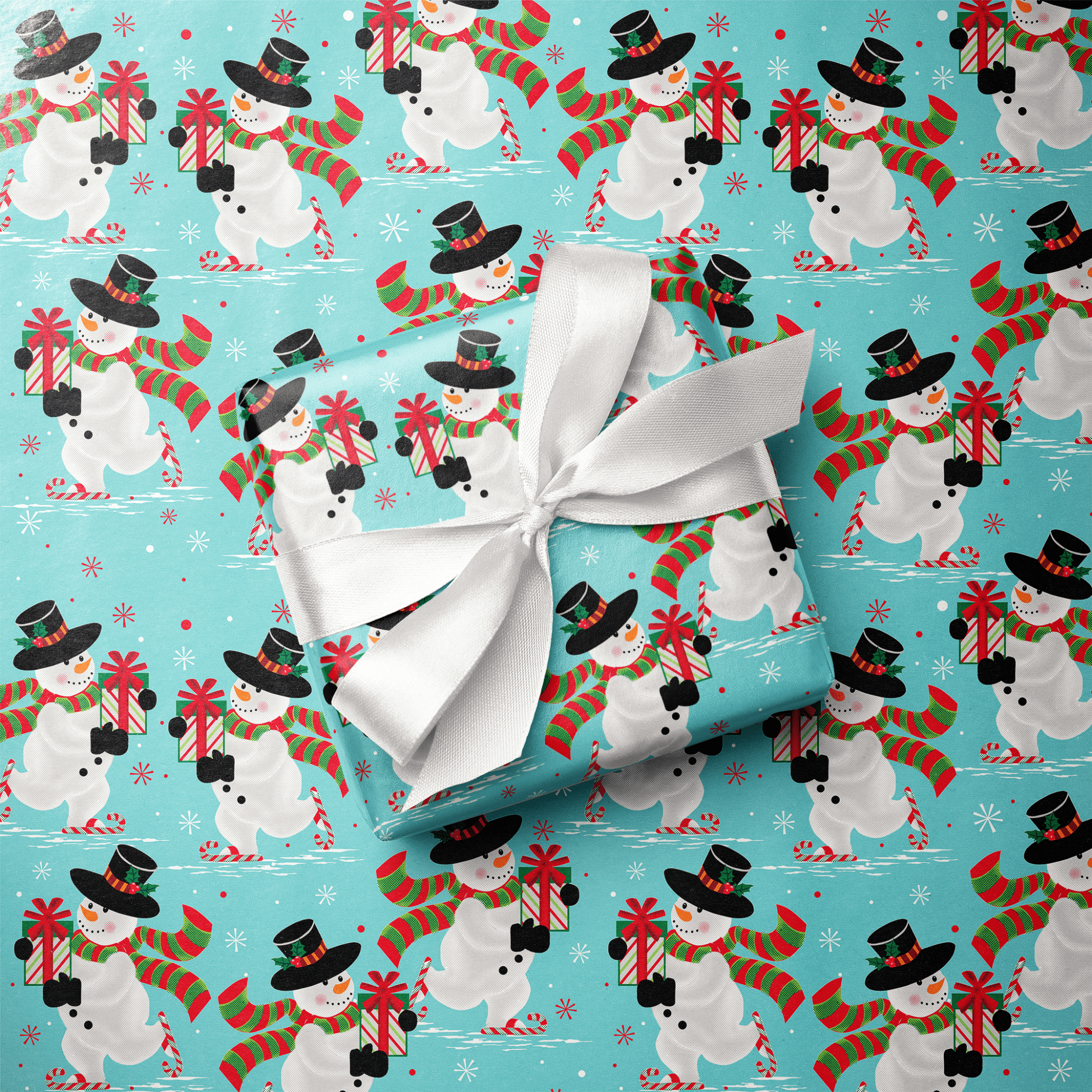 Christmas Snowman Wrapping Paper - Frosty&